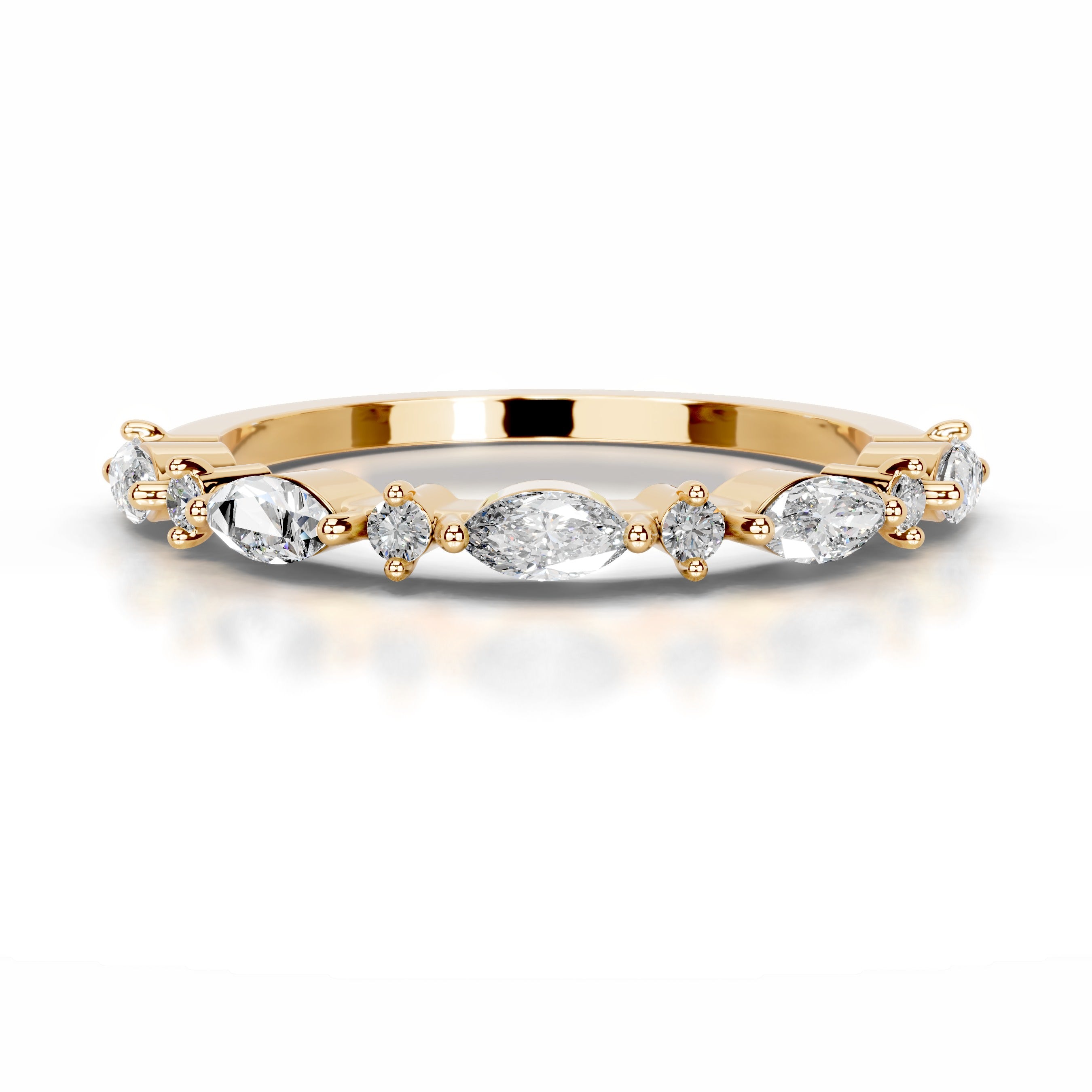 Vienna Diamond Wedding band - 18K Yellow Gold