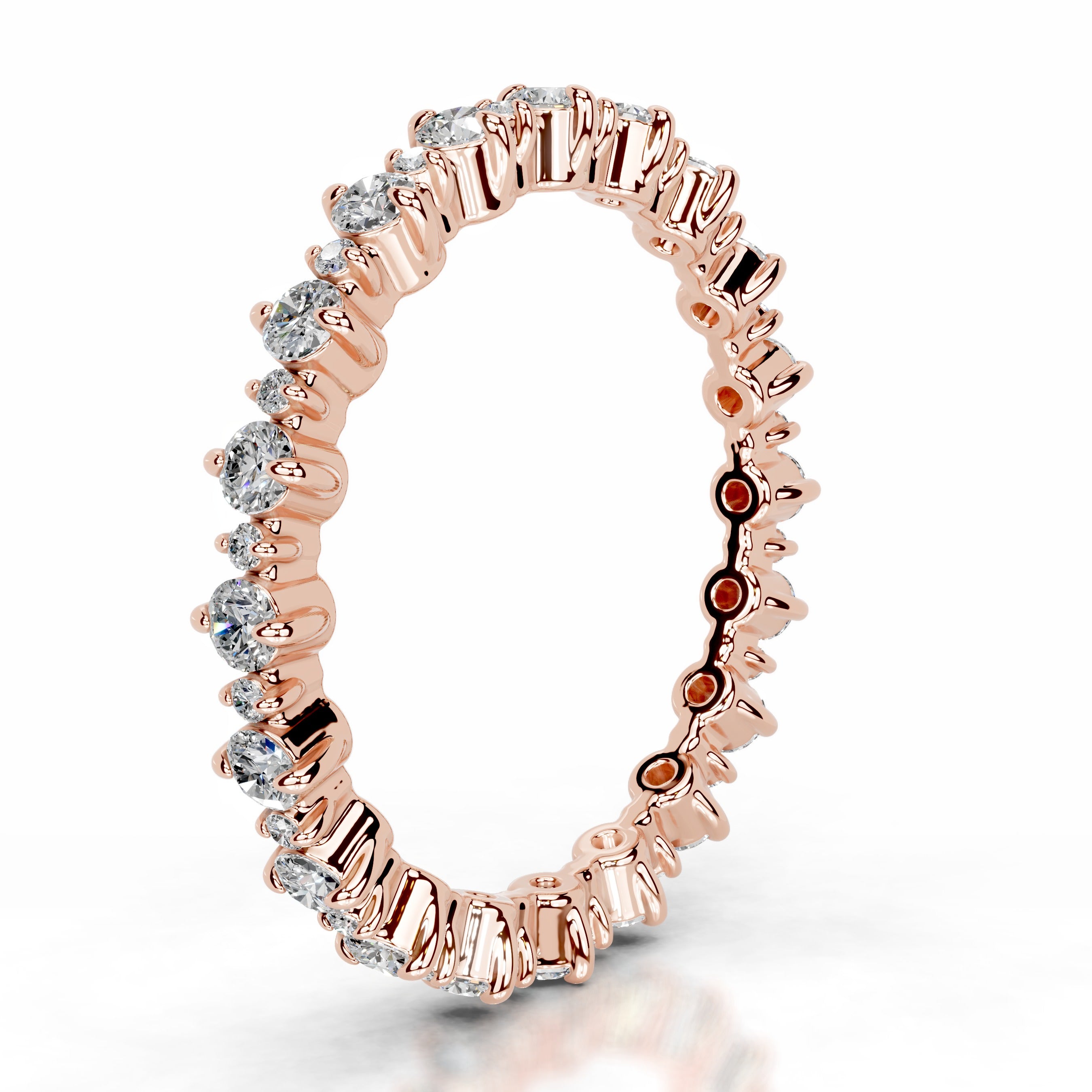 Halle Diamond Wedding band - 14K Rose Gold