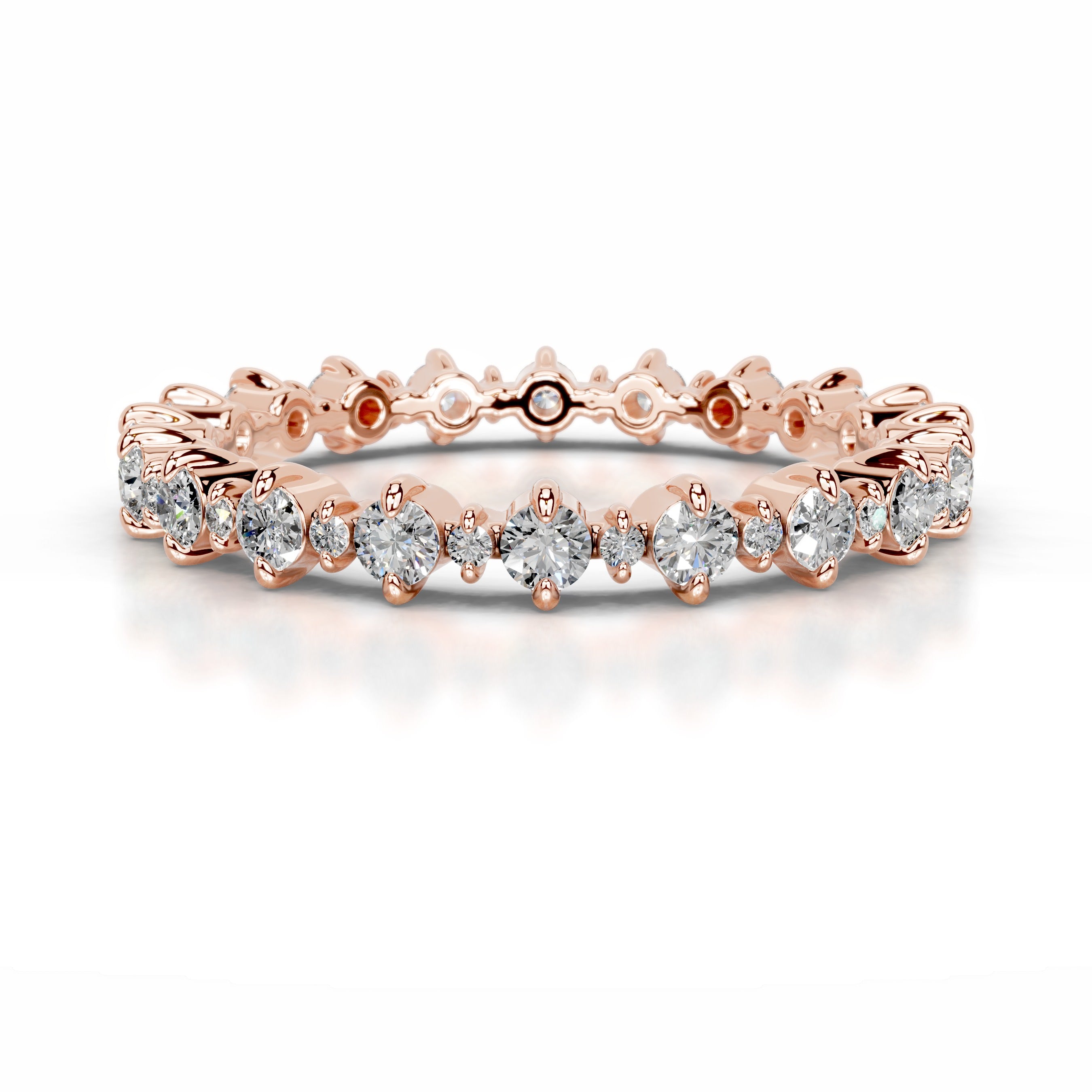 Halle Diamond Wedding band - 14K Rose Gold