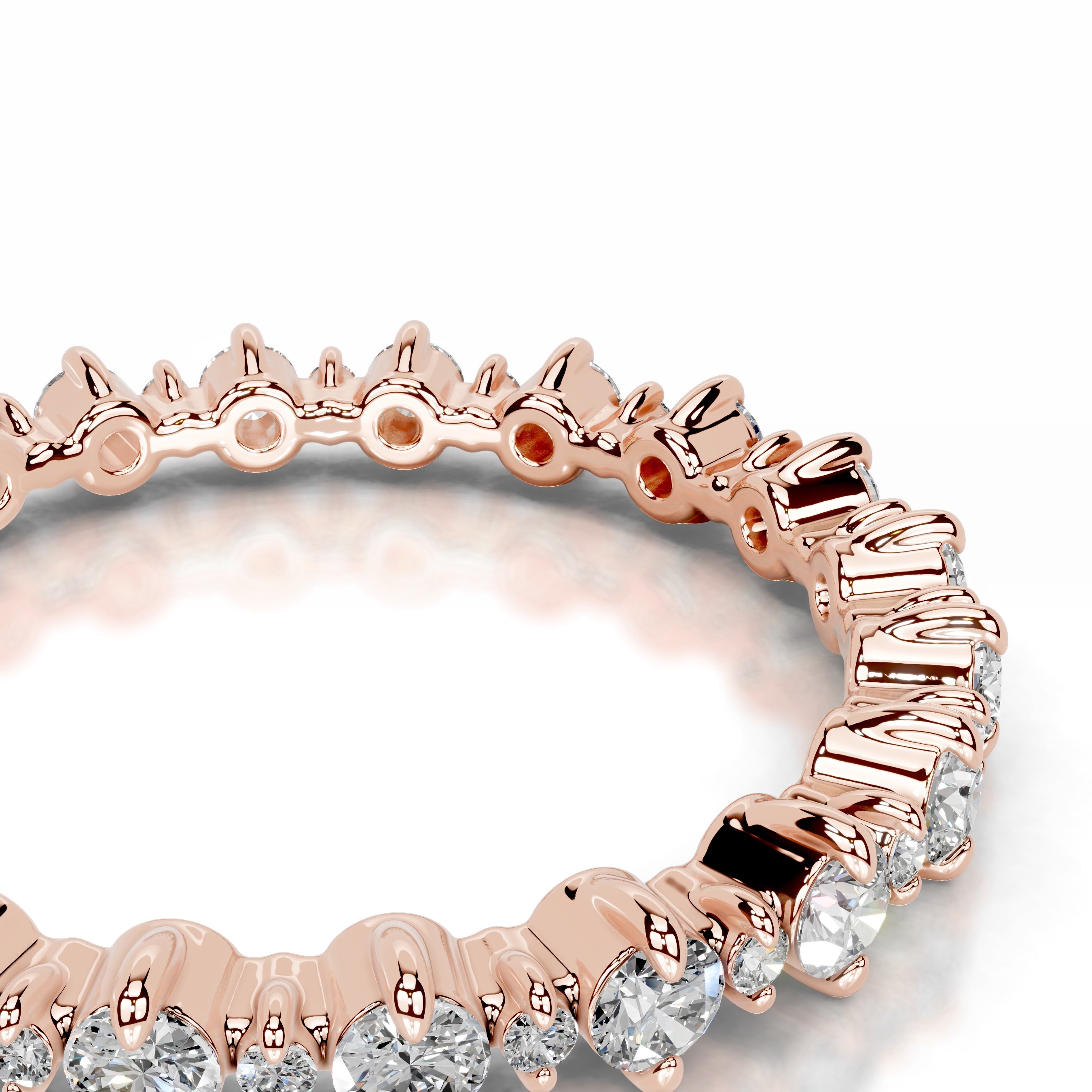 Halle Diamond Wedding band - 14K Rose Gold