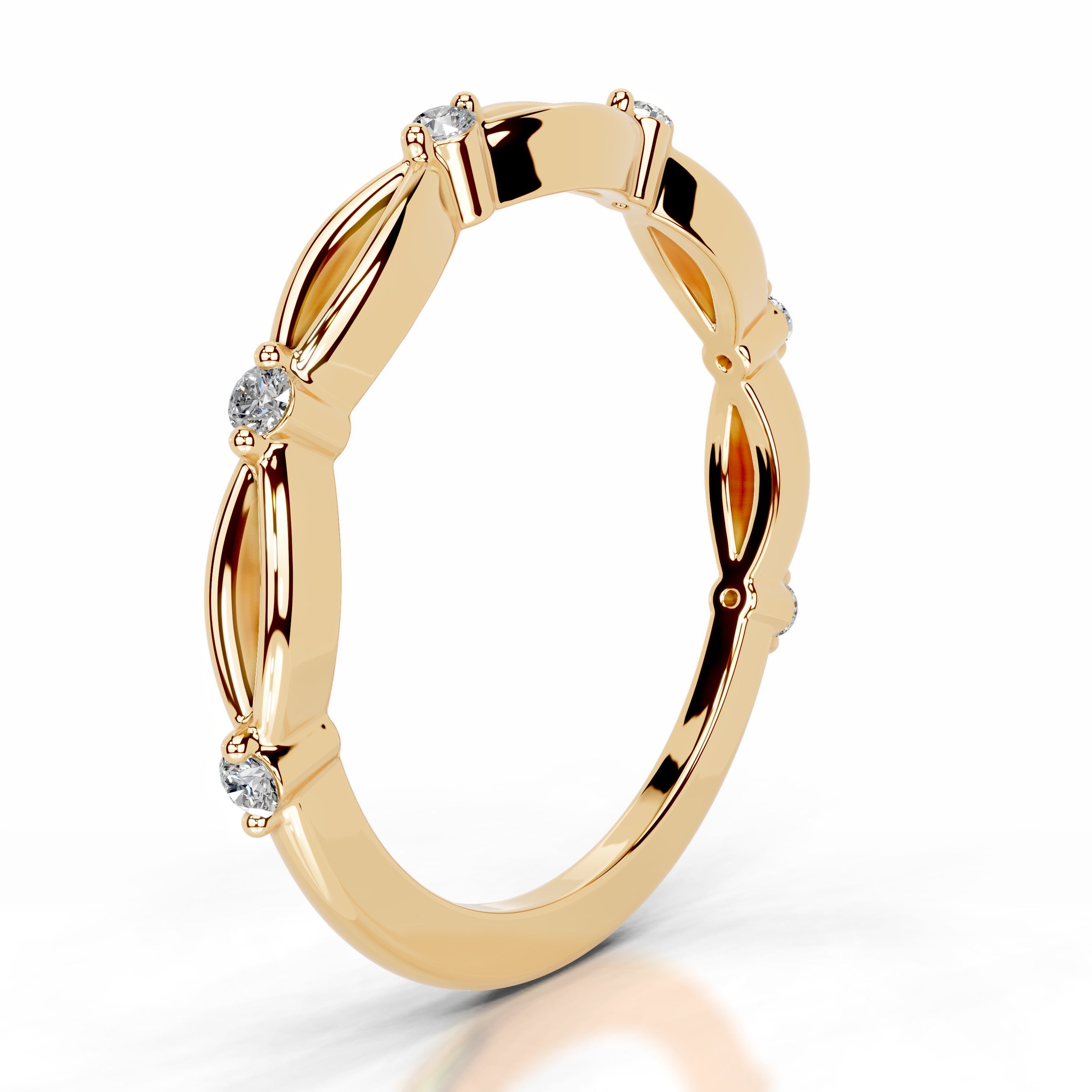 Laina Diamond Wedding band - 18K Yellow Gold