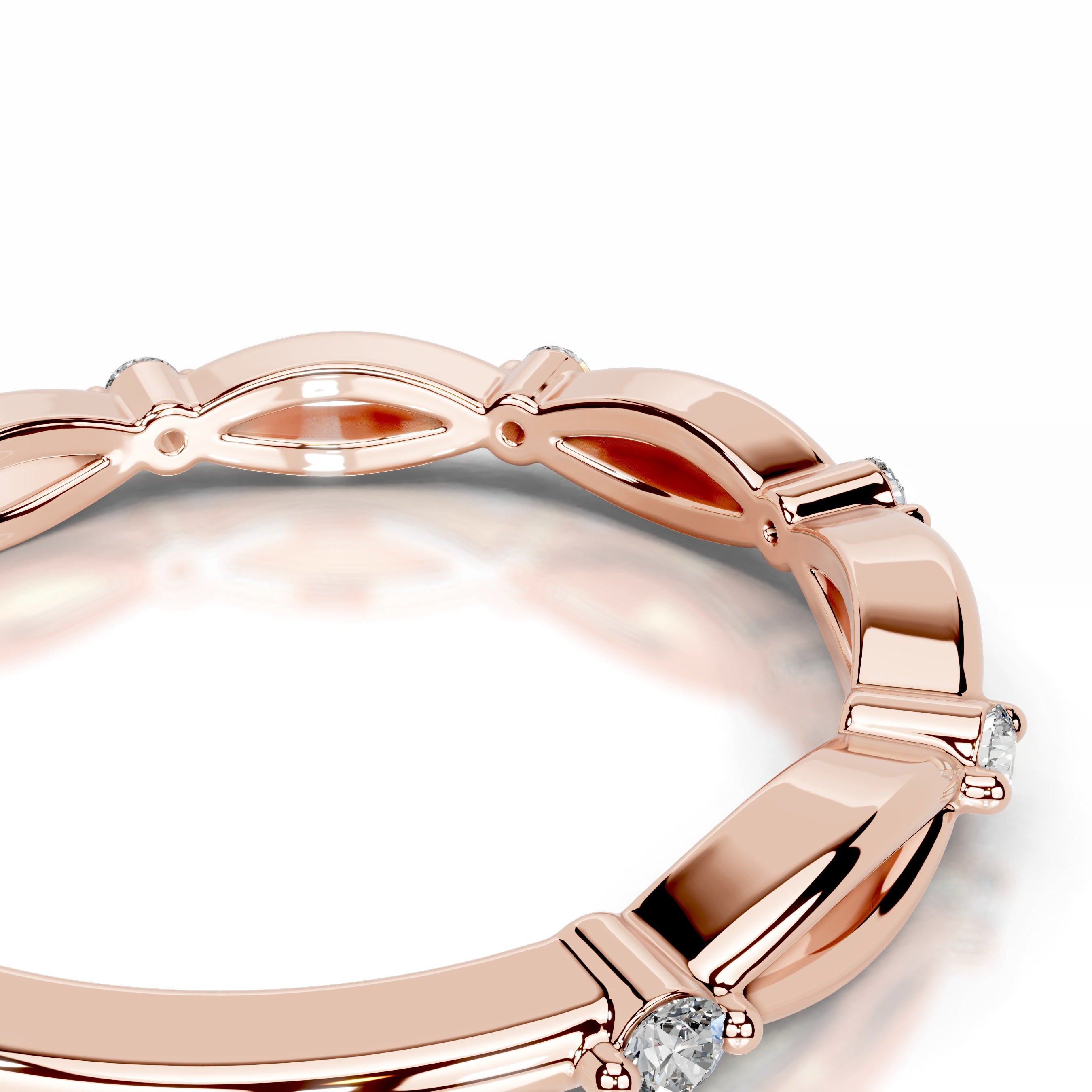 Laina Diamond Wedding band - 14K Rose Gold