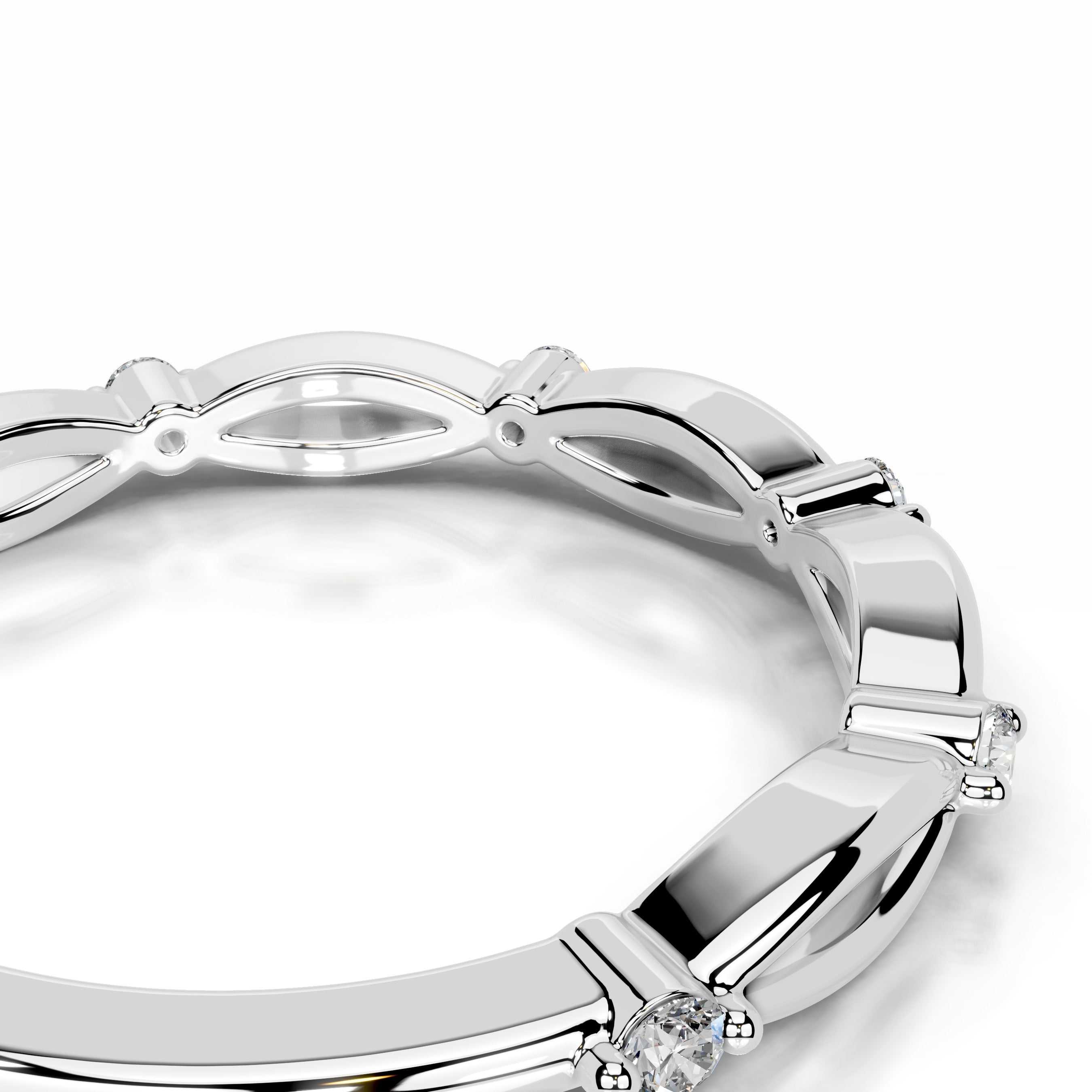 Laina Diamond Wedding band - 14K White Gold