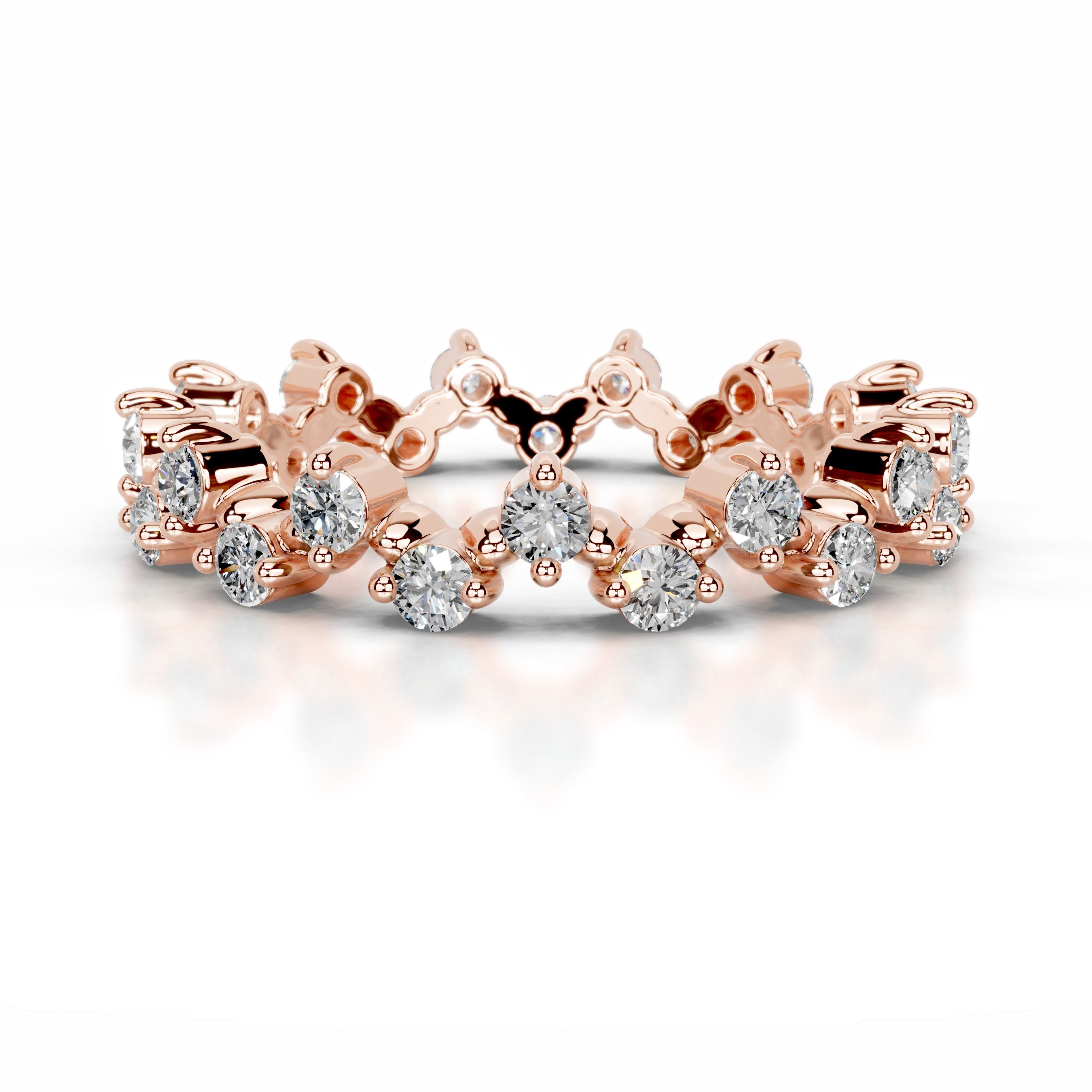 Wren Diamond Wedding band - 14K Rose Gold