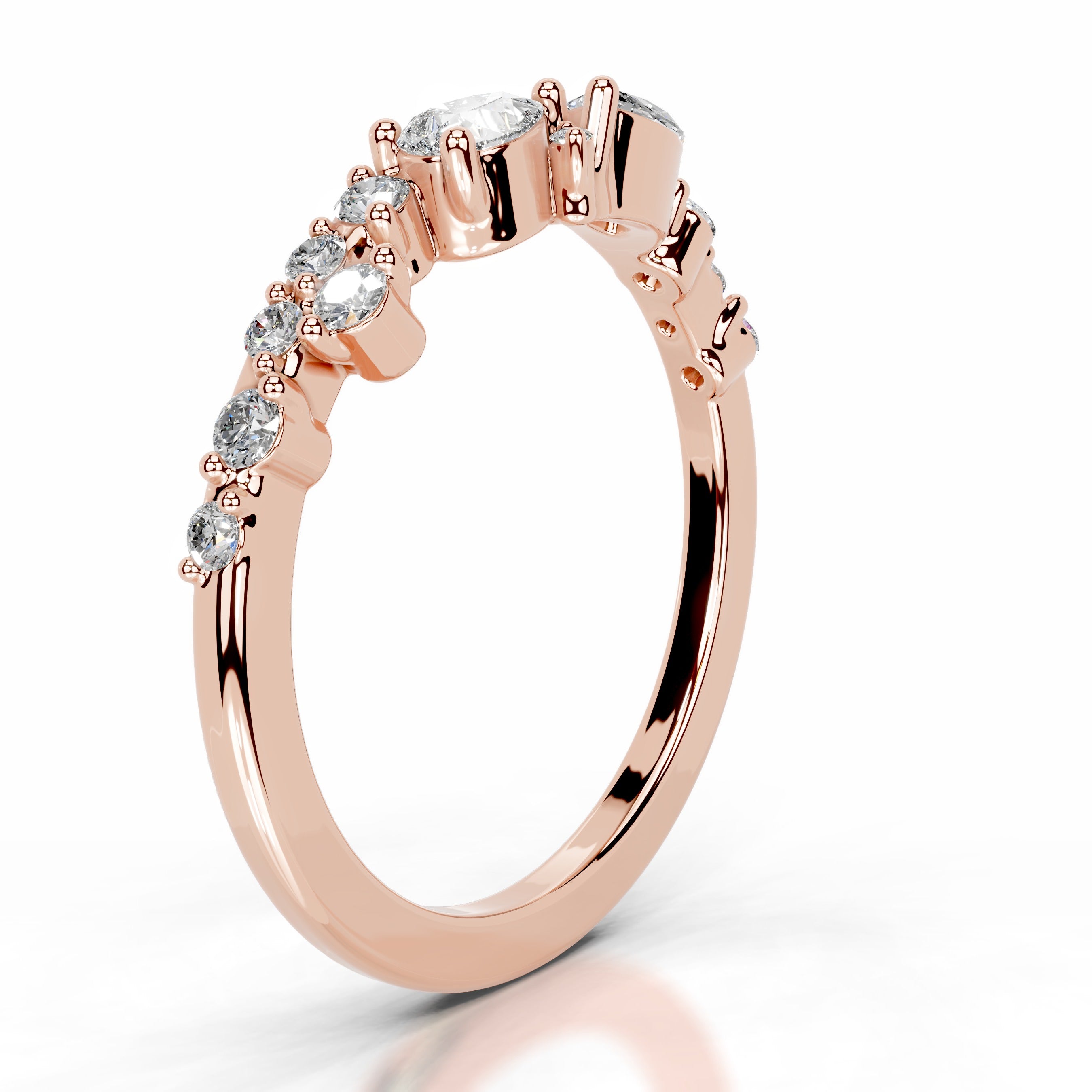 Faith Diamond Wedding band - 14K Rose Gold