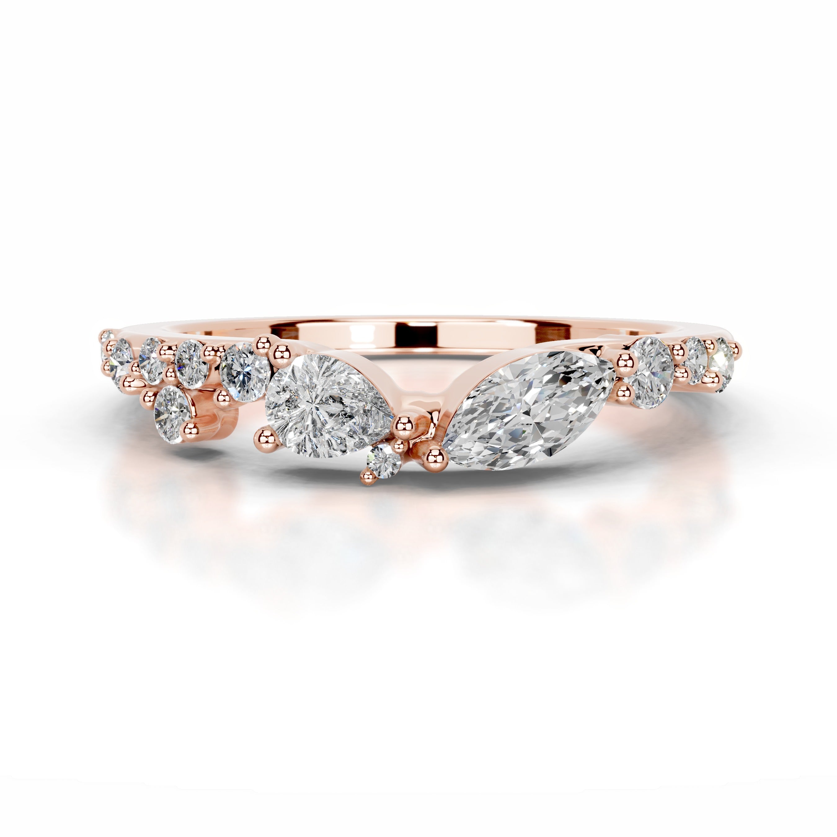 Faith Diamond Wedding band - 14K Rose Gold