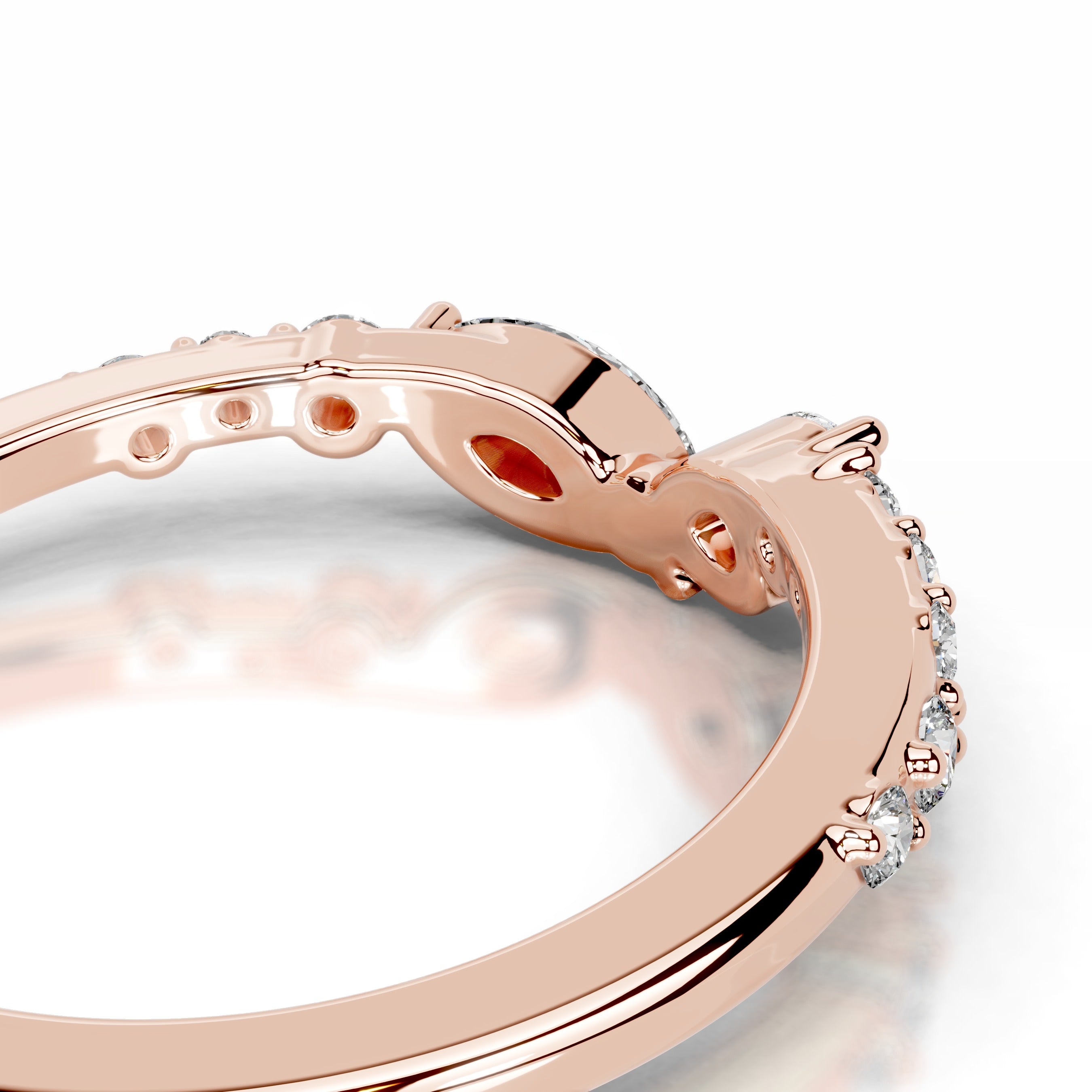 Faith Diamond Wedding band - 14K Rose Gold