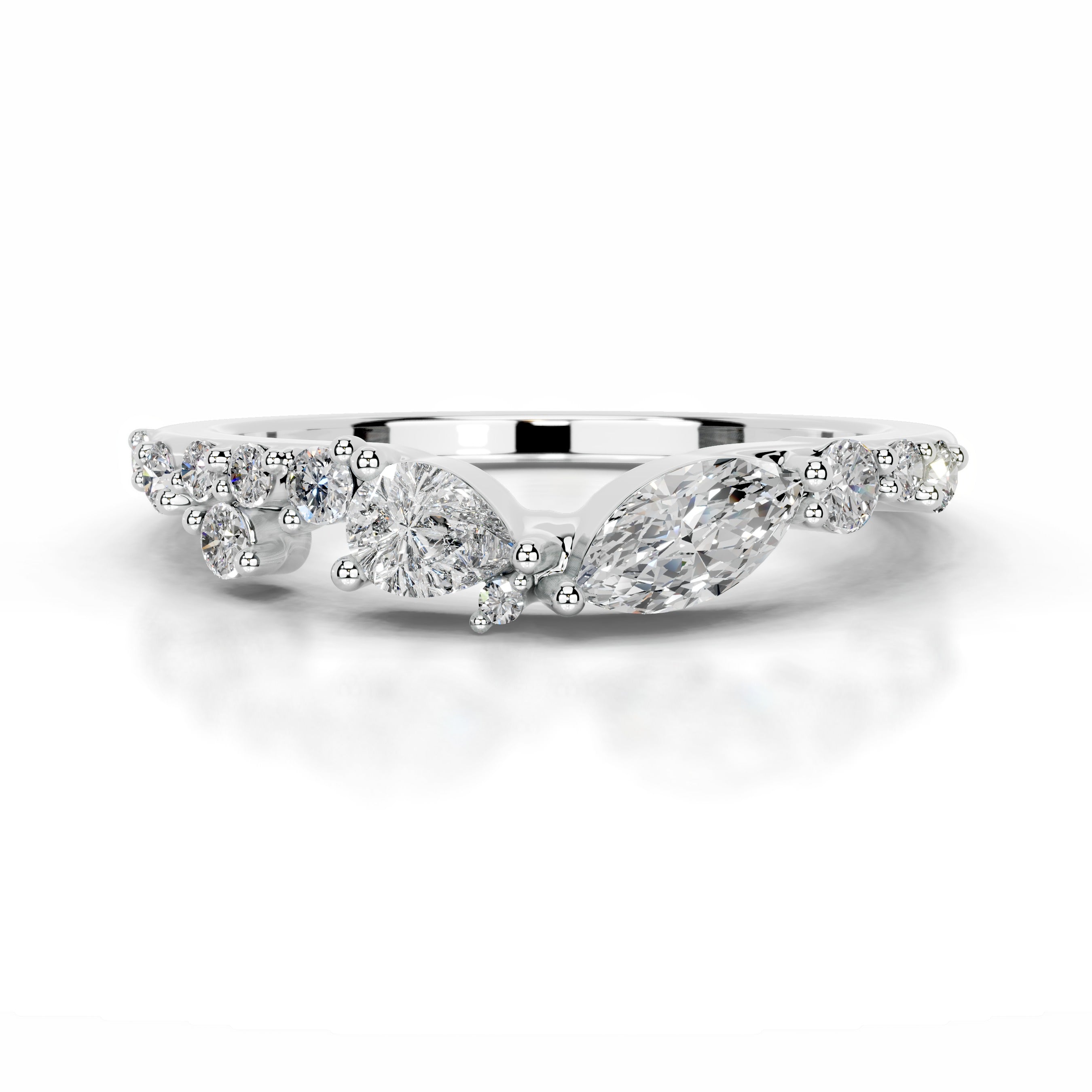 Faith Diamond Wedding band - 14K White Gold