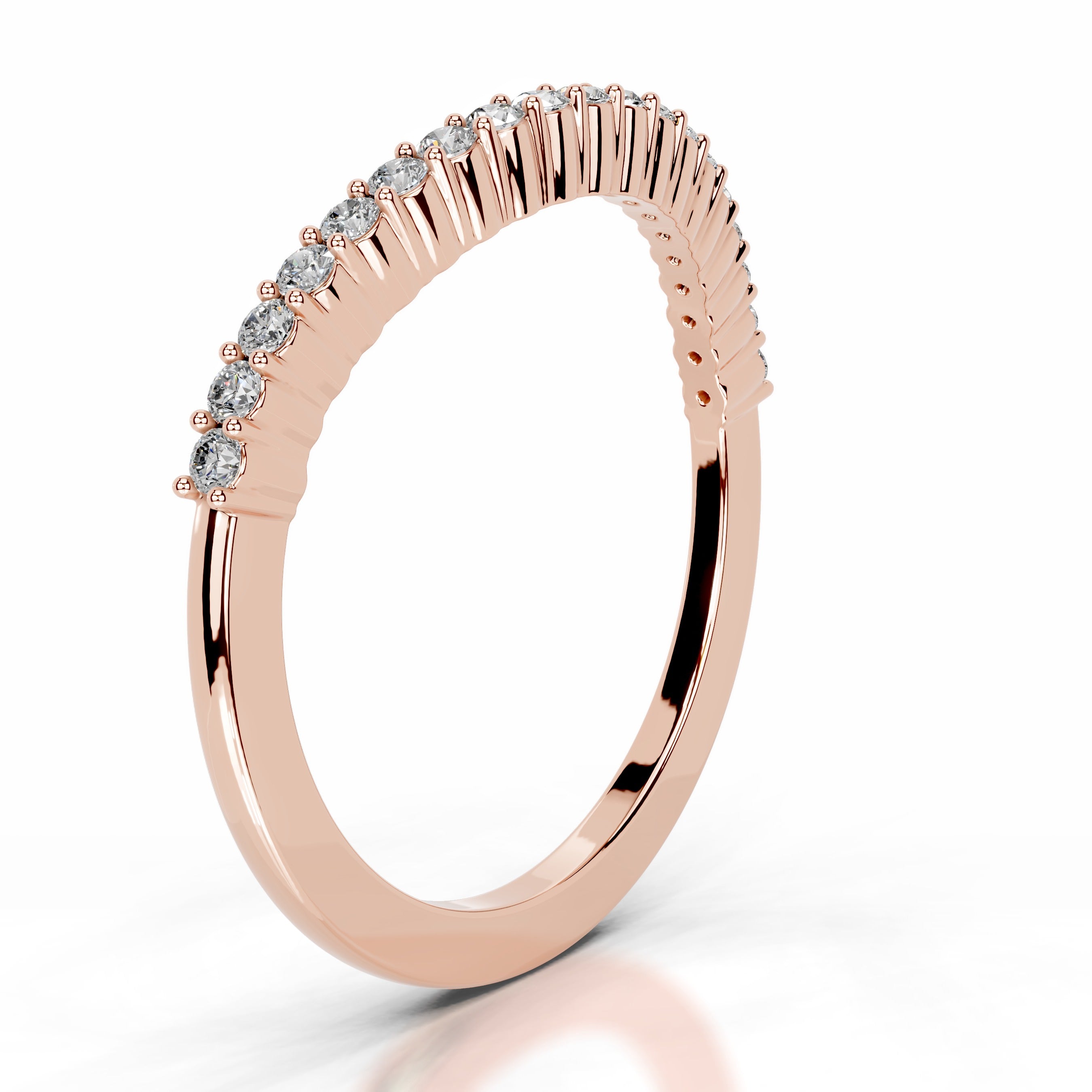 Rowan Diamond Wedding band - 14K Rose Gold