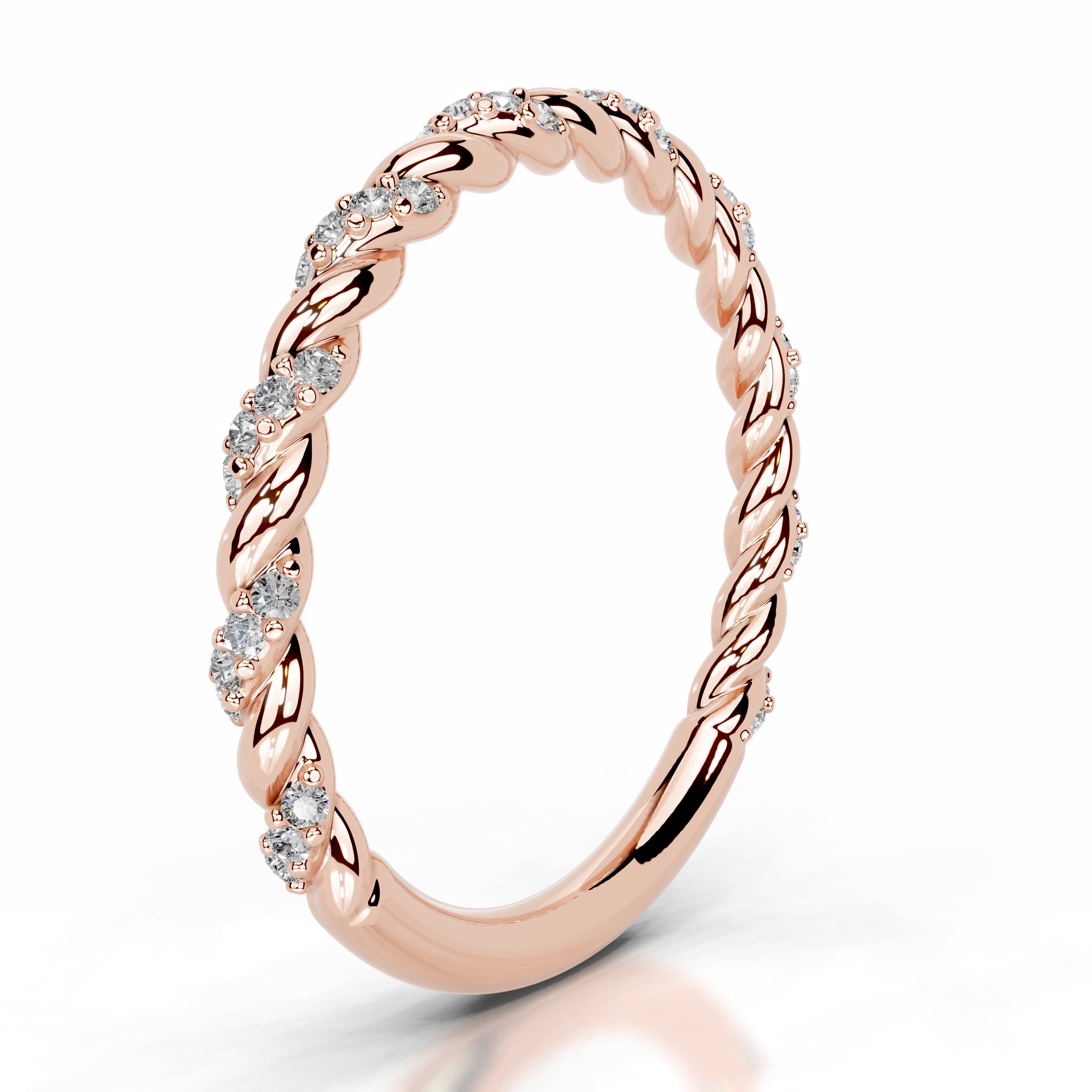 Sunniva Diamond Wedding band - 14K Rose Gold