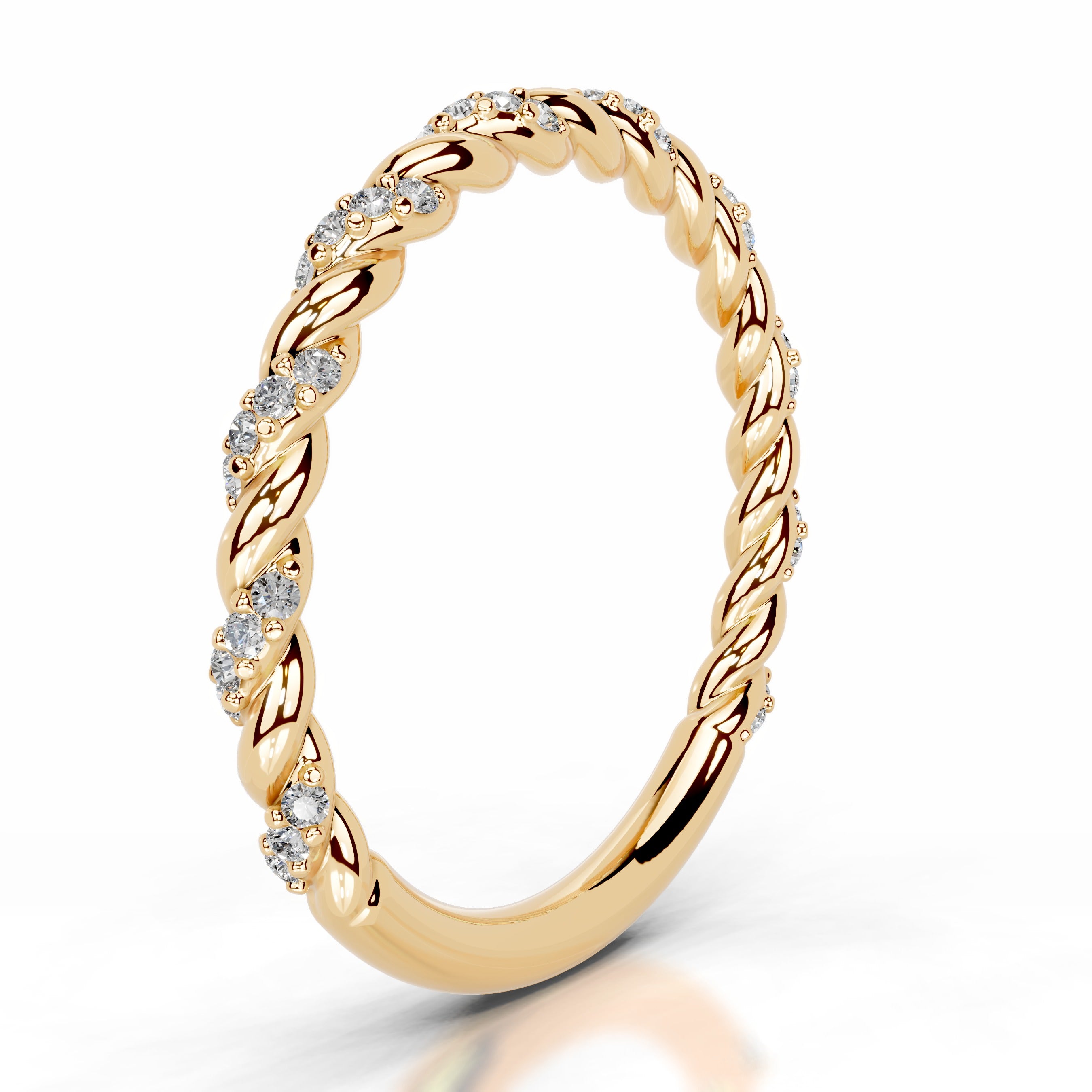 Sunniva Diamond Wedding band - 18K Yellow Gold