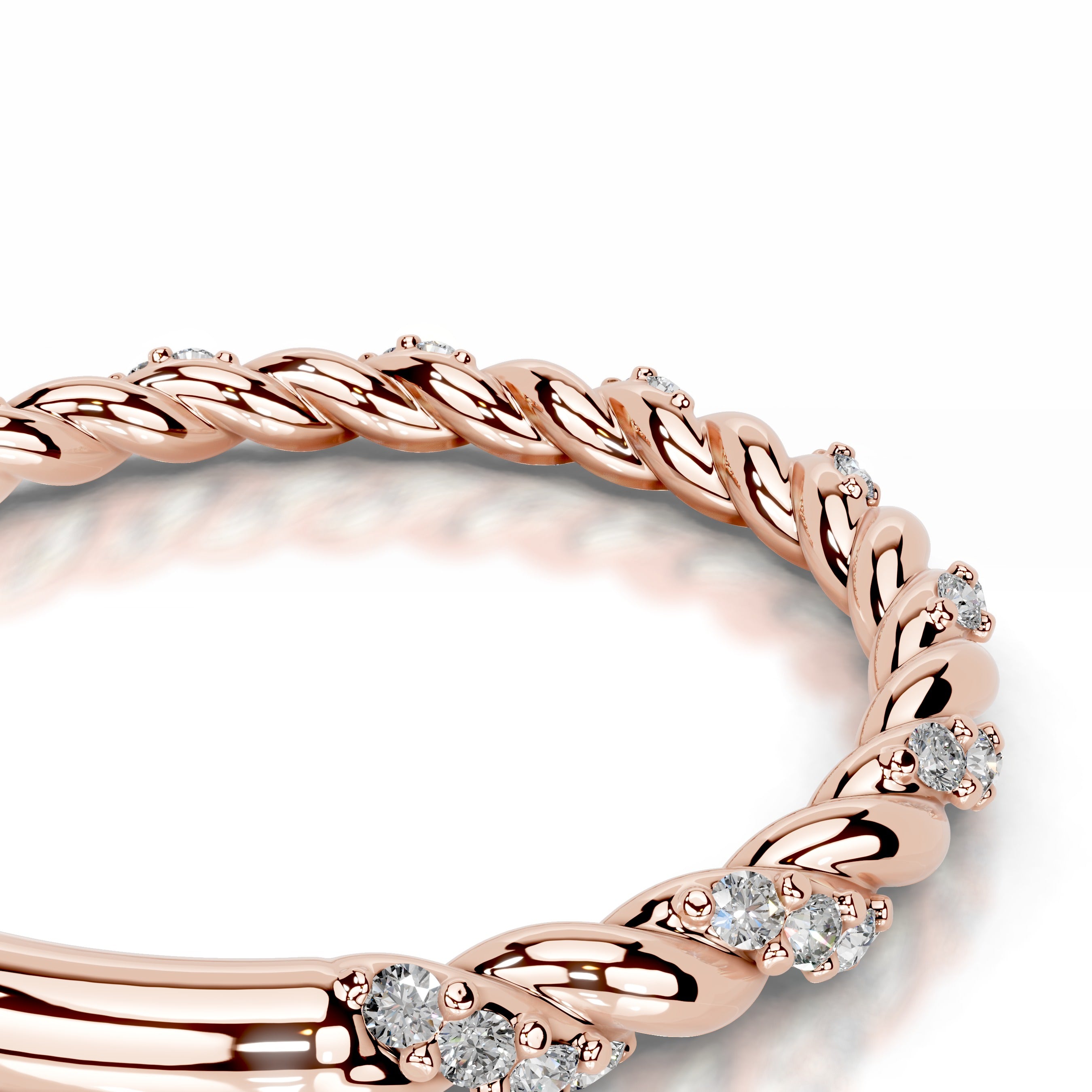 Sunniva Diamond Wedding band - 14K Rose Gold