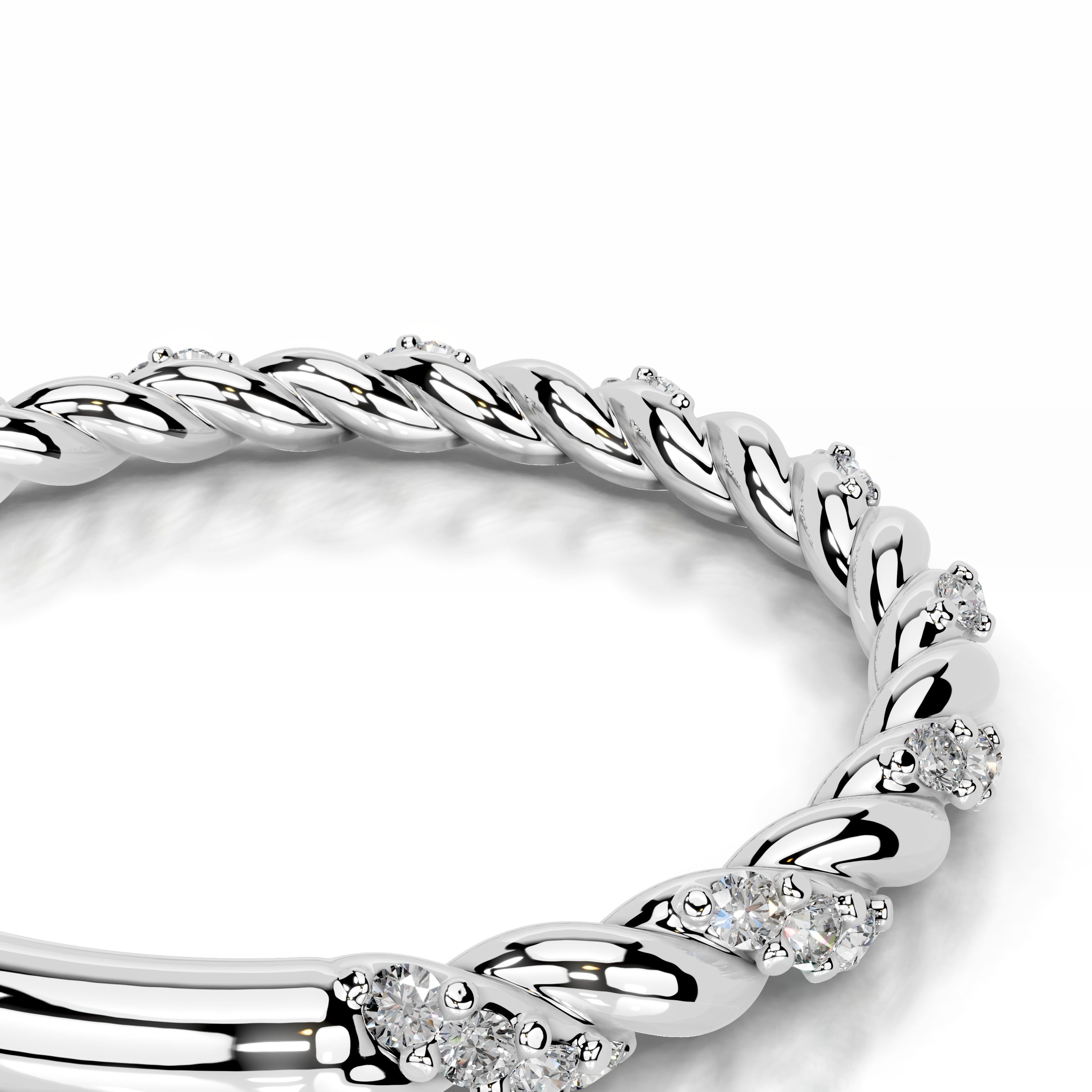 Sunniva Diamond Wedding band - 14K White Gold