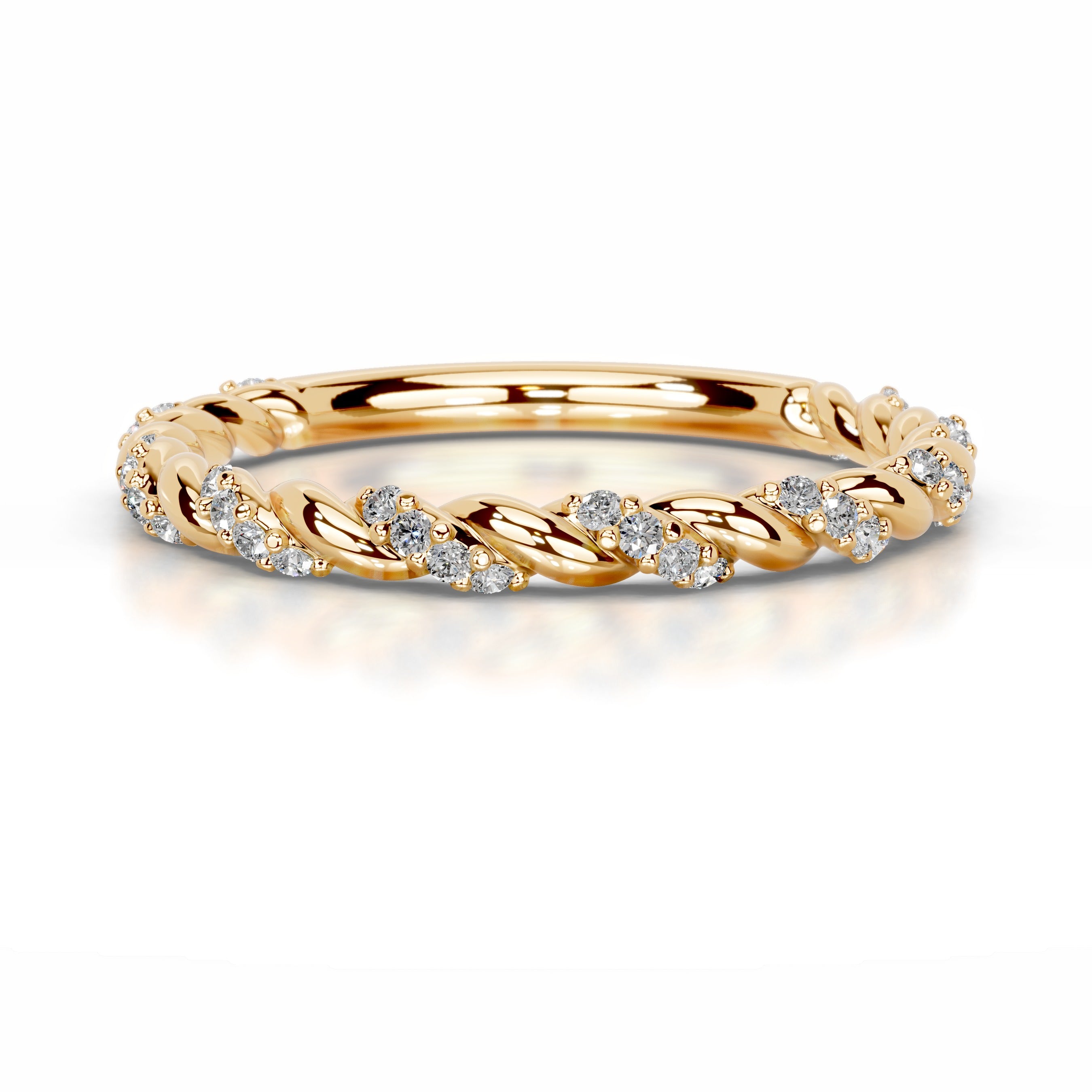 Sunniva Diamond Wedding band - 18K Yellow Gold