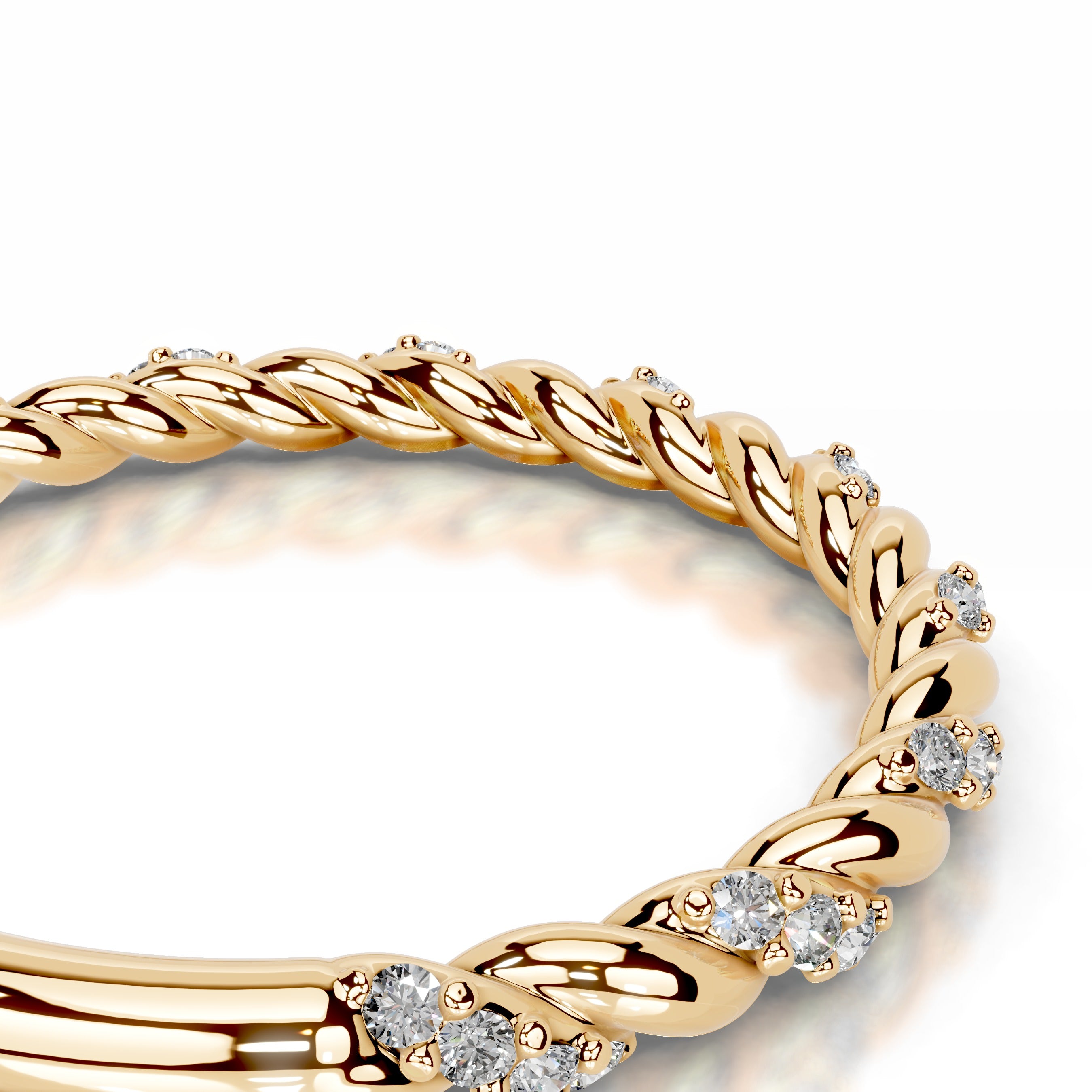 Sunniva Diamond Wedding band - 18K Yellow Gold