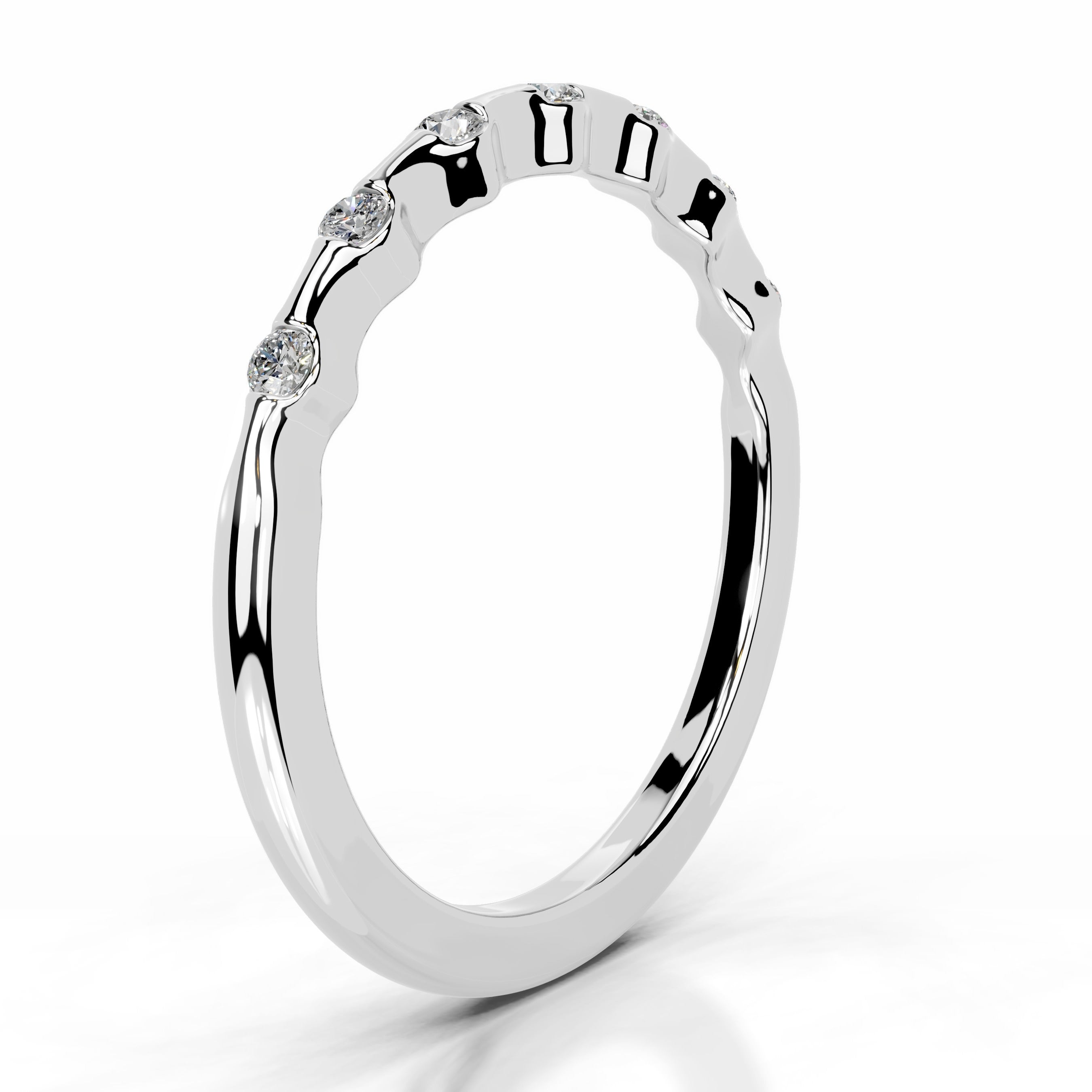 Sunny Diamond Wedding band - 14K White Gold