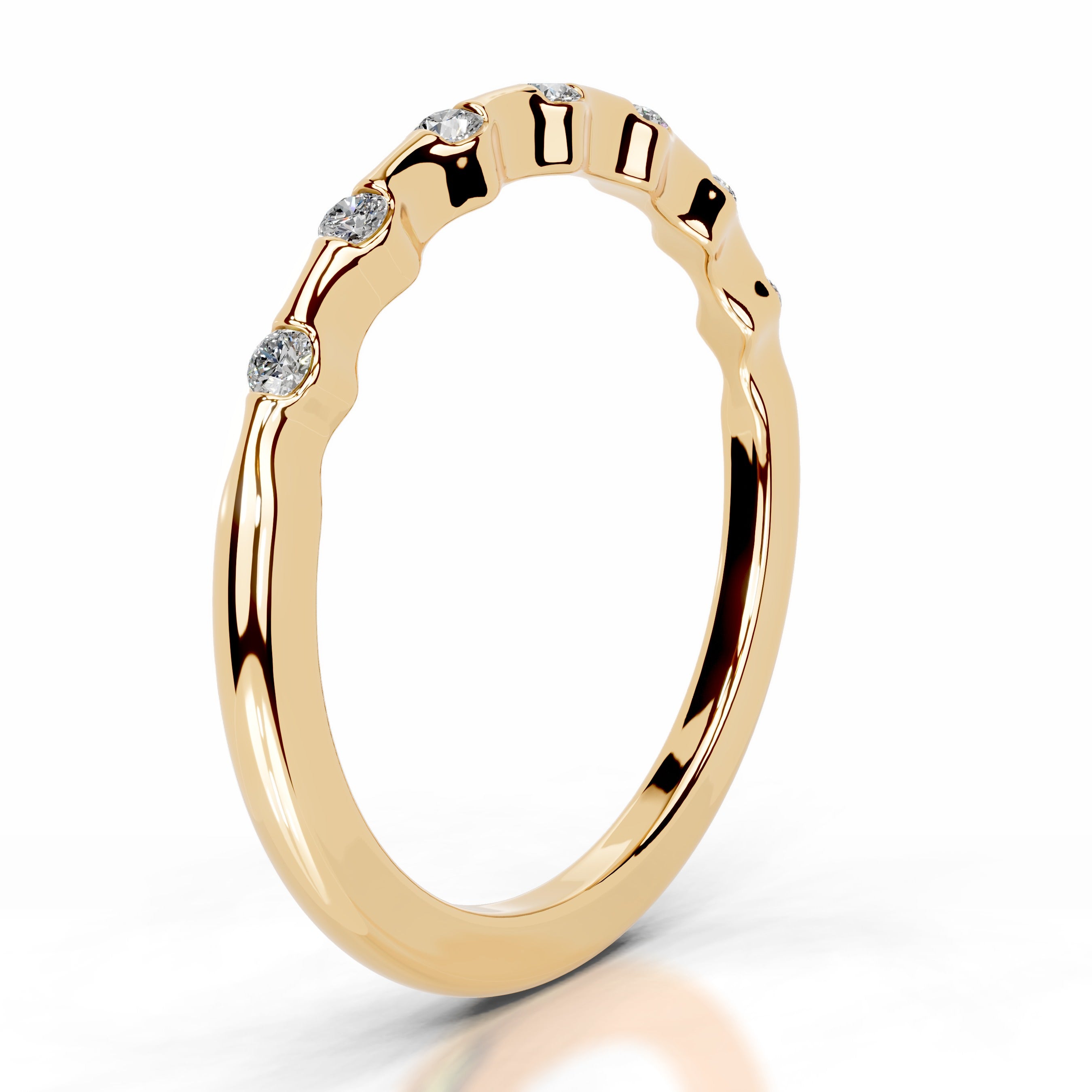 Sunny Diamond Wedding band - 18K Yellow Gold