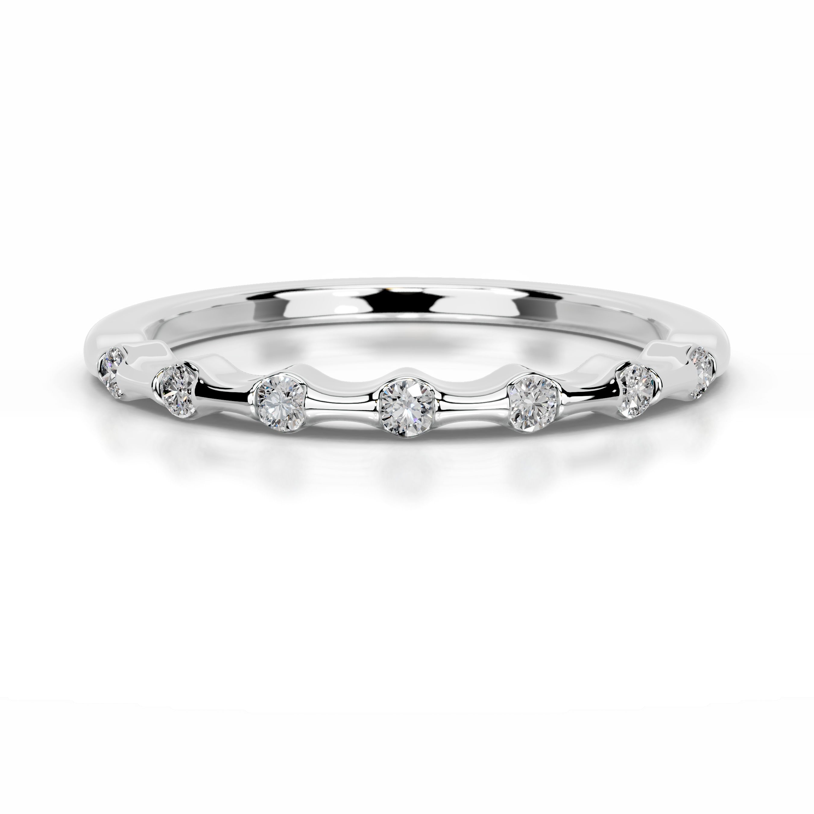 Sunny Diamond Wedding band - Platinum