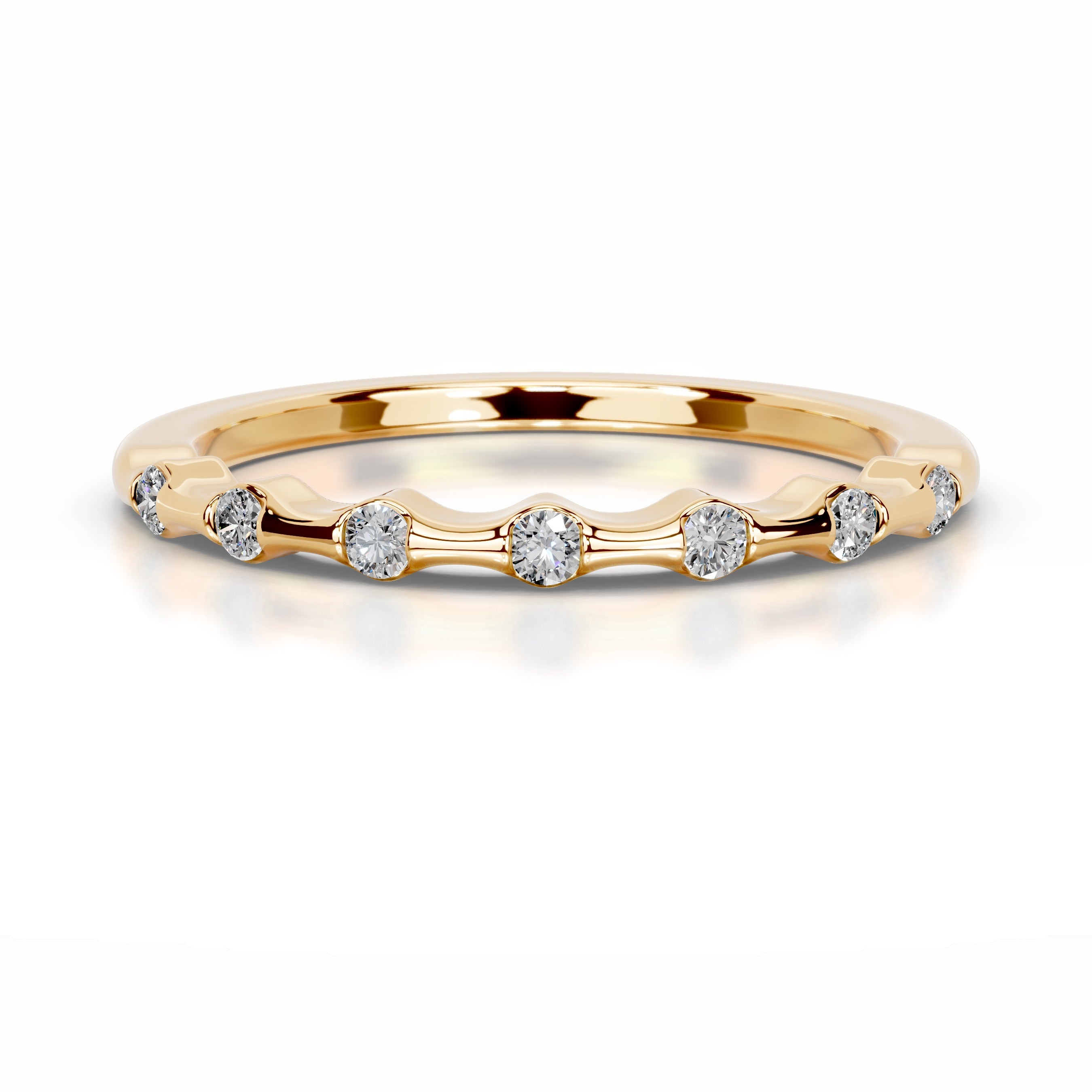 Sunny Diamond Wedding band - 18K Yellow Gold