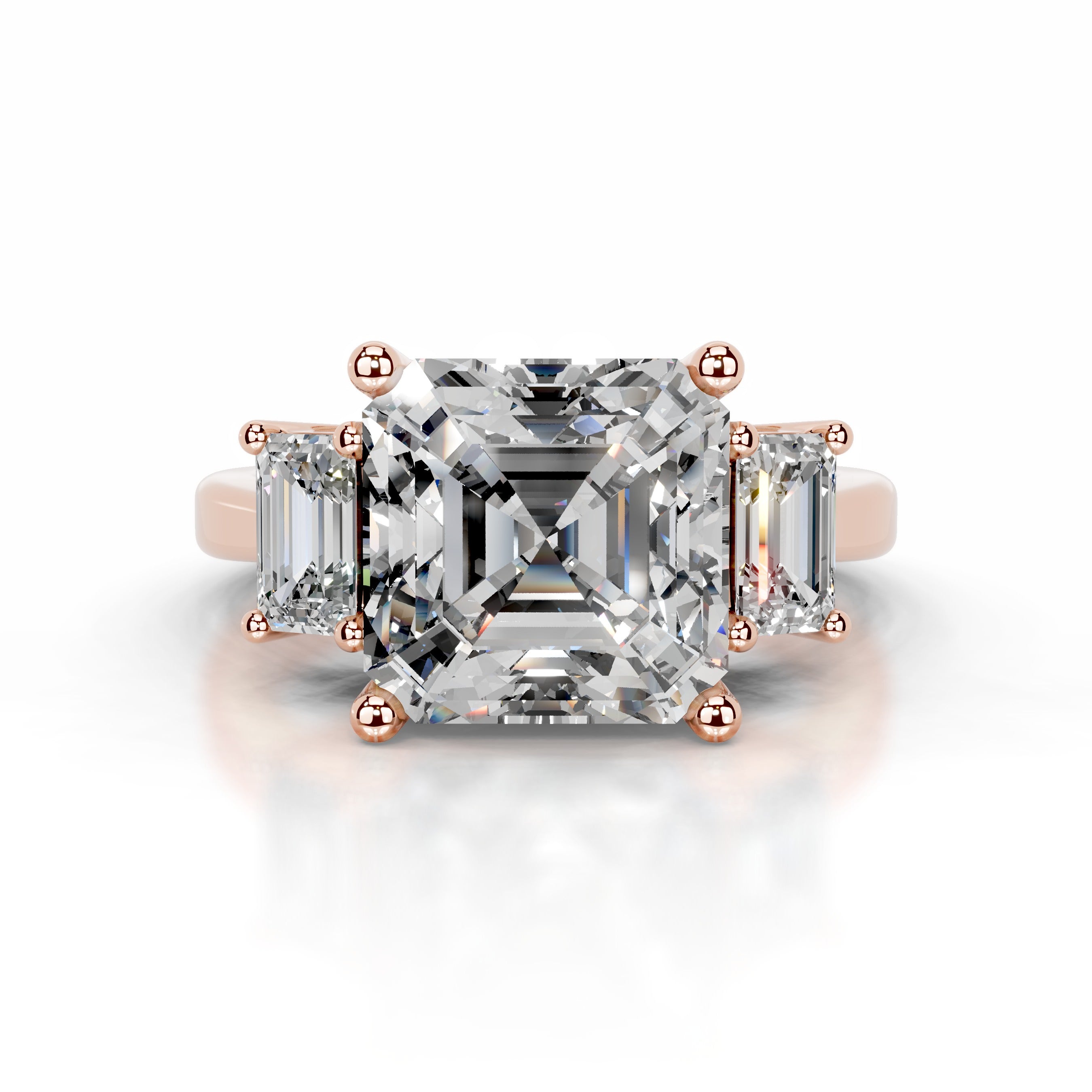 Gyeong Diamond Engagement Ring - 14K Rose Gold
