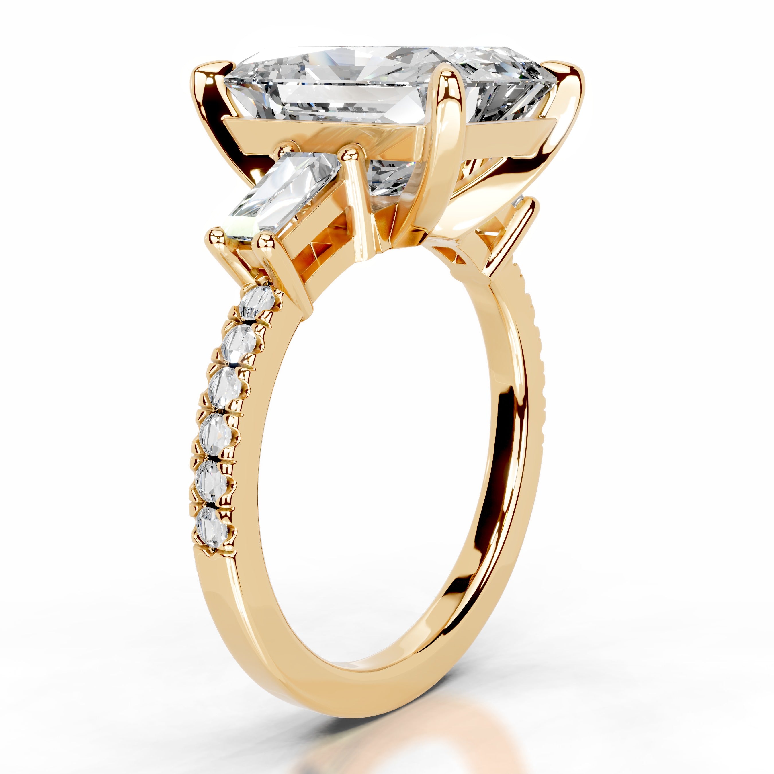 Mun Diamond Engagement Ring - 18K Yellow Gold