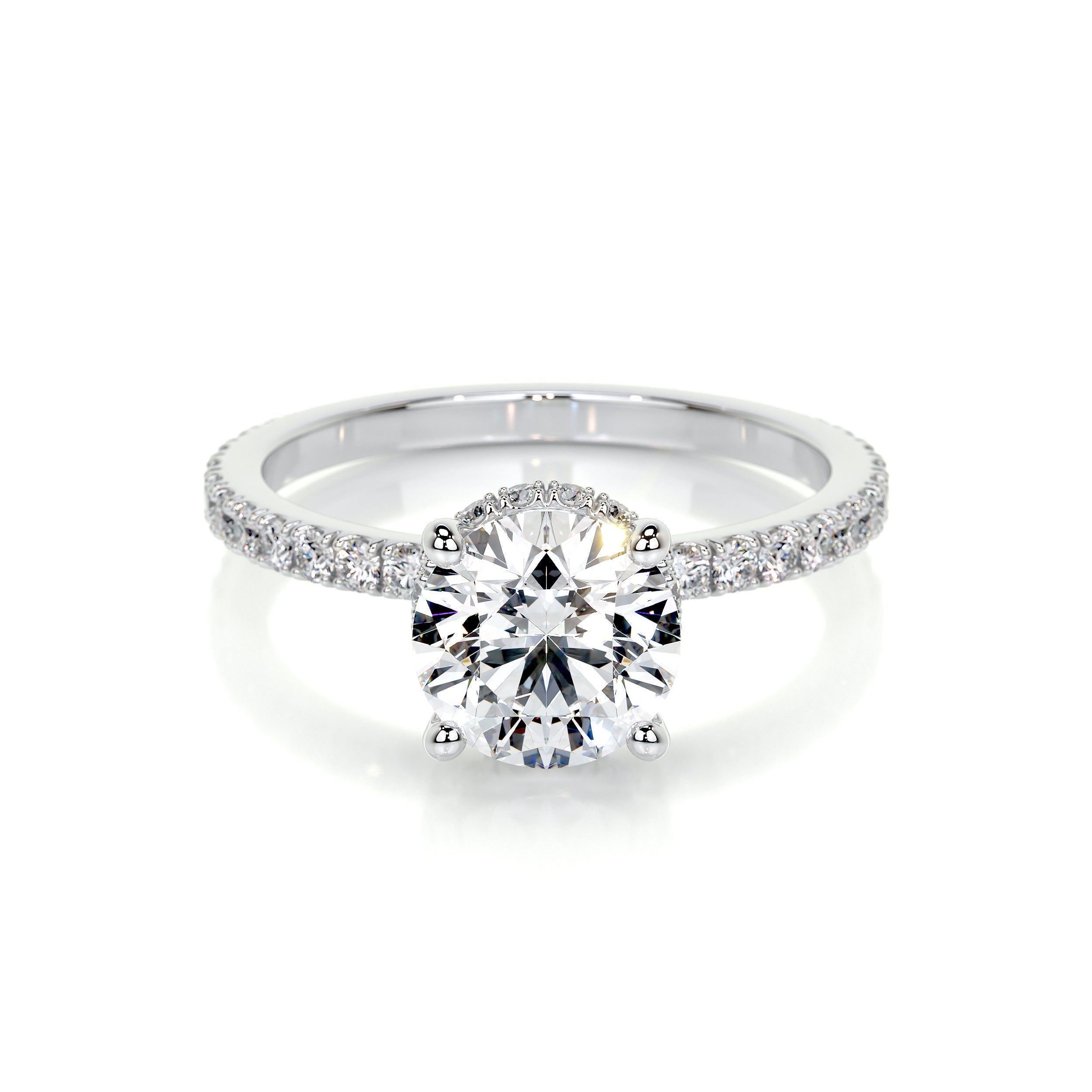 Vivienne Moissanite And Diamonds Ring - 14K White Gold (RTS)