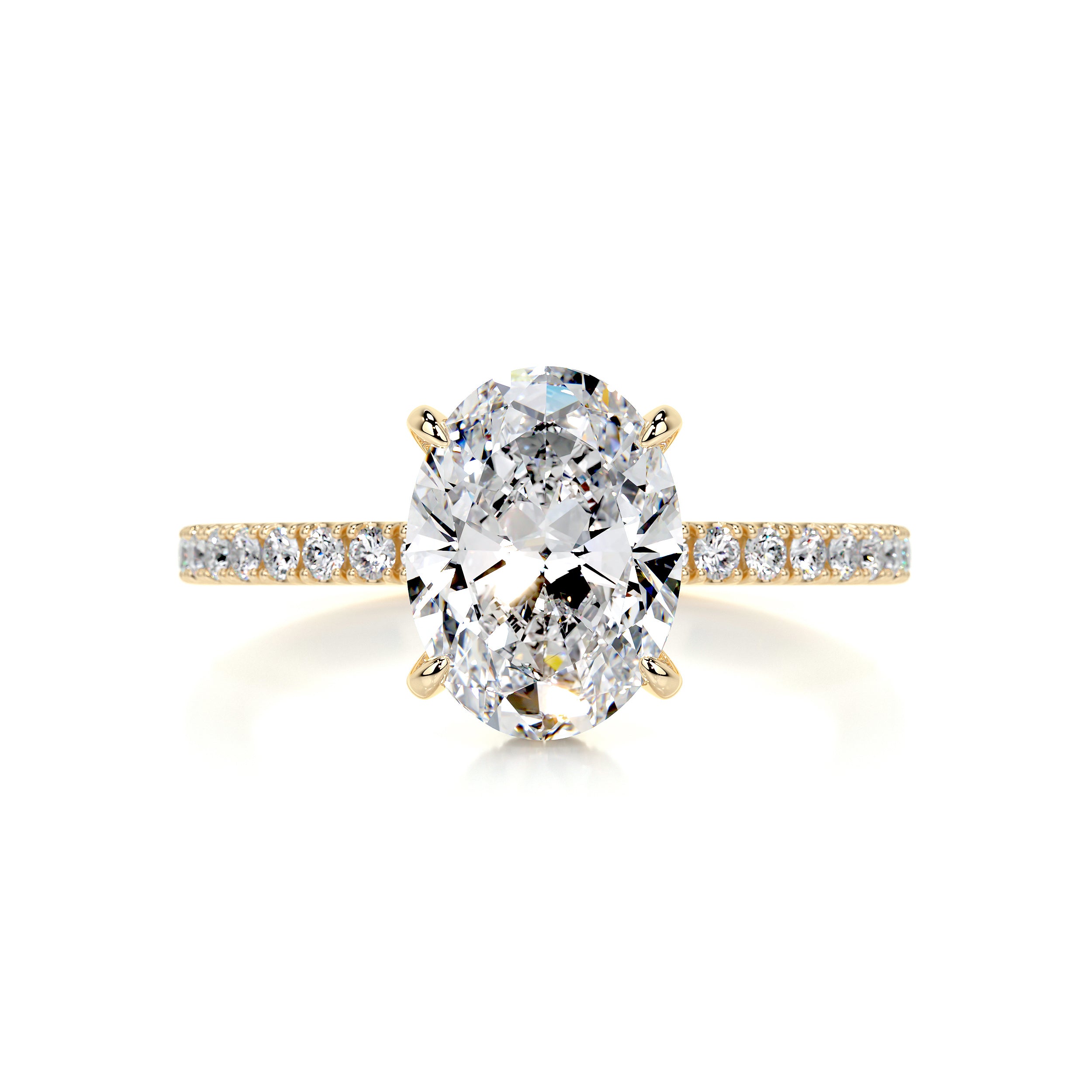 Lucy Diamond Engagement Ring   (2 Carat) -18K Yellow Gold