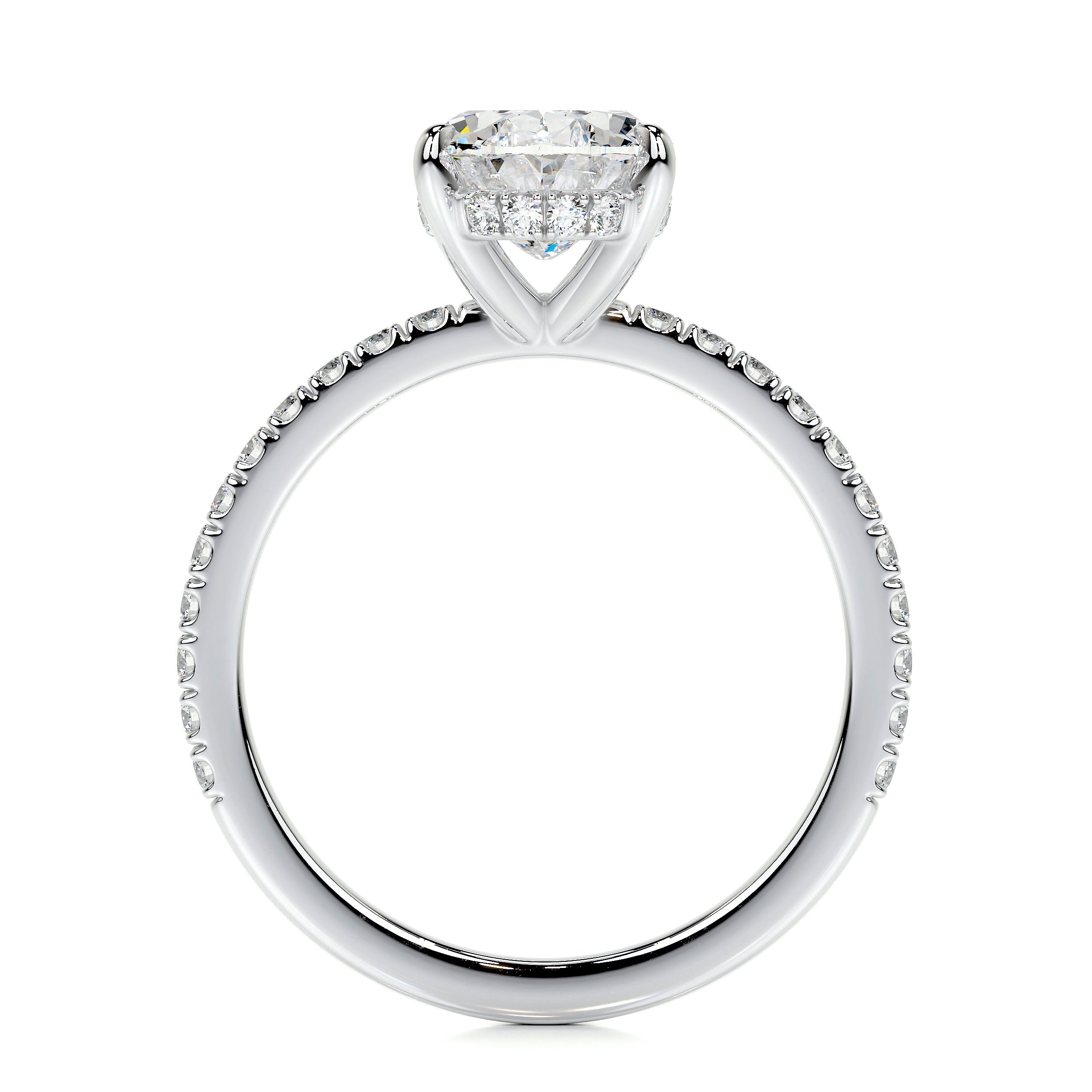 Lucy Moissanite And Diamonds Ring - 18K White Gold (RTS)