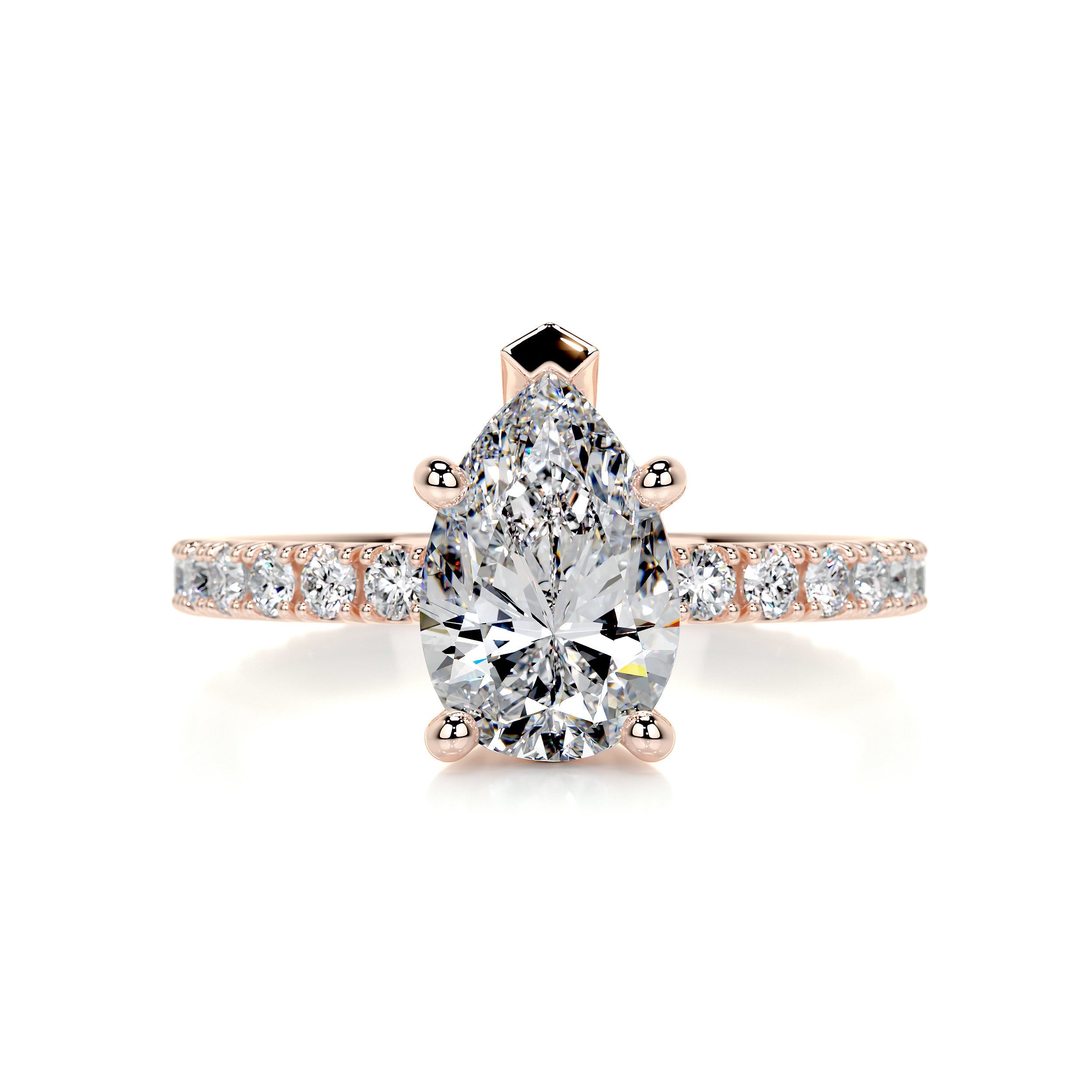 Hailey Diamond Engagement Ring - 14K Rose Gold