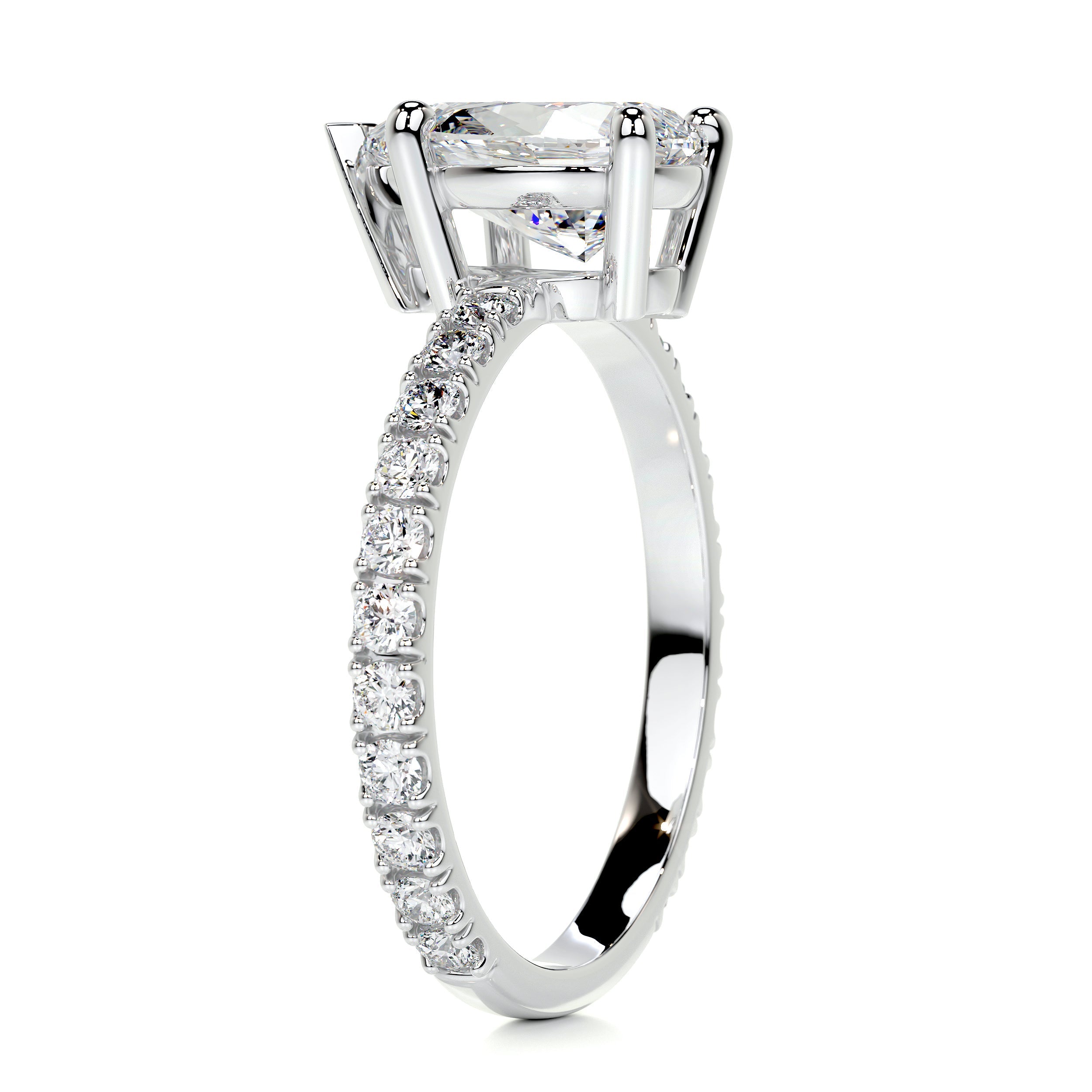 Hailey Diamond Engagement Ring - 18K White Gold