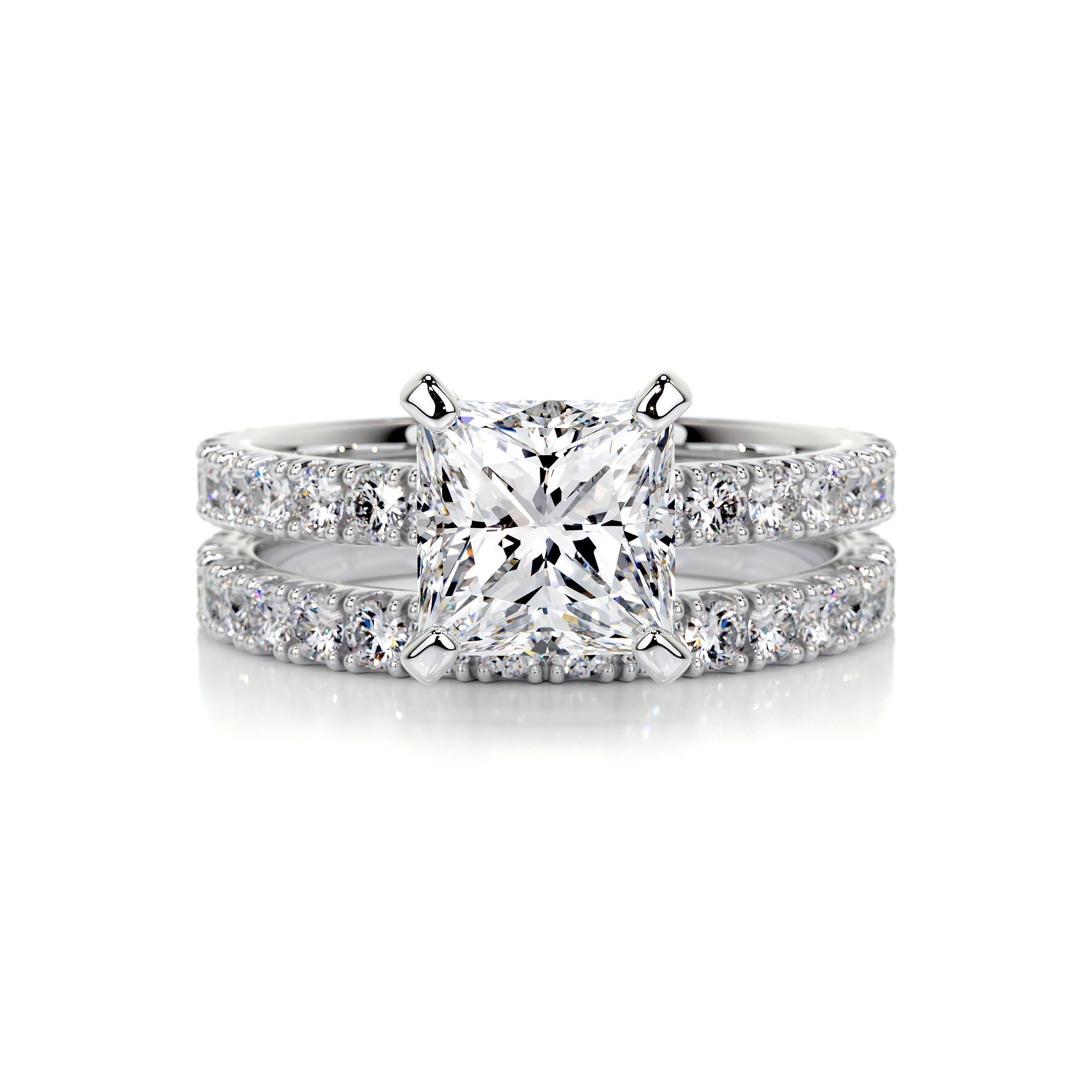 Blair Moissanite And Diamonds Bridal Set - Platinum (RTS)