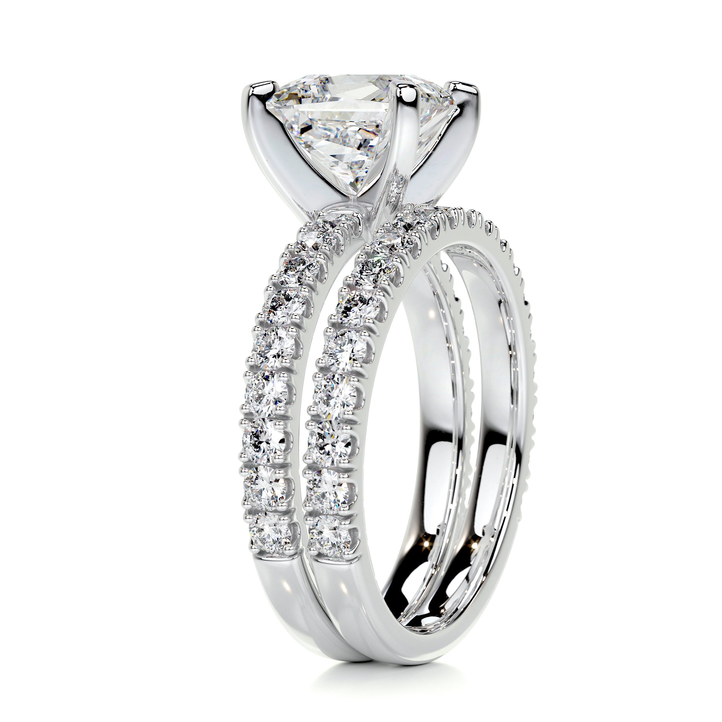 Blair Moissanite And Diamonds Bridal Set - Platinum (RTS)