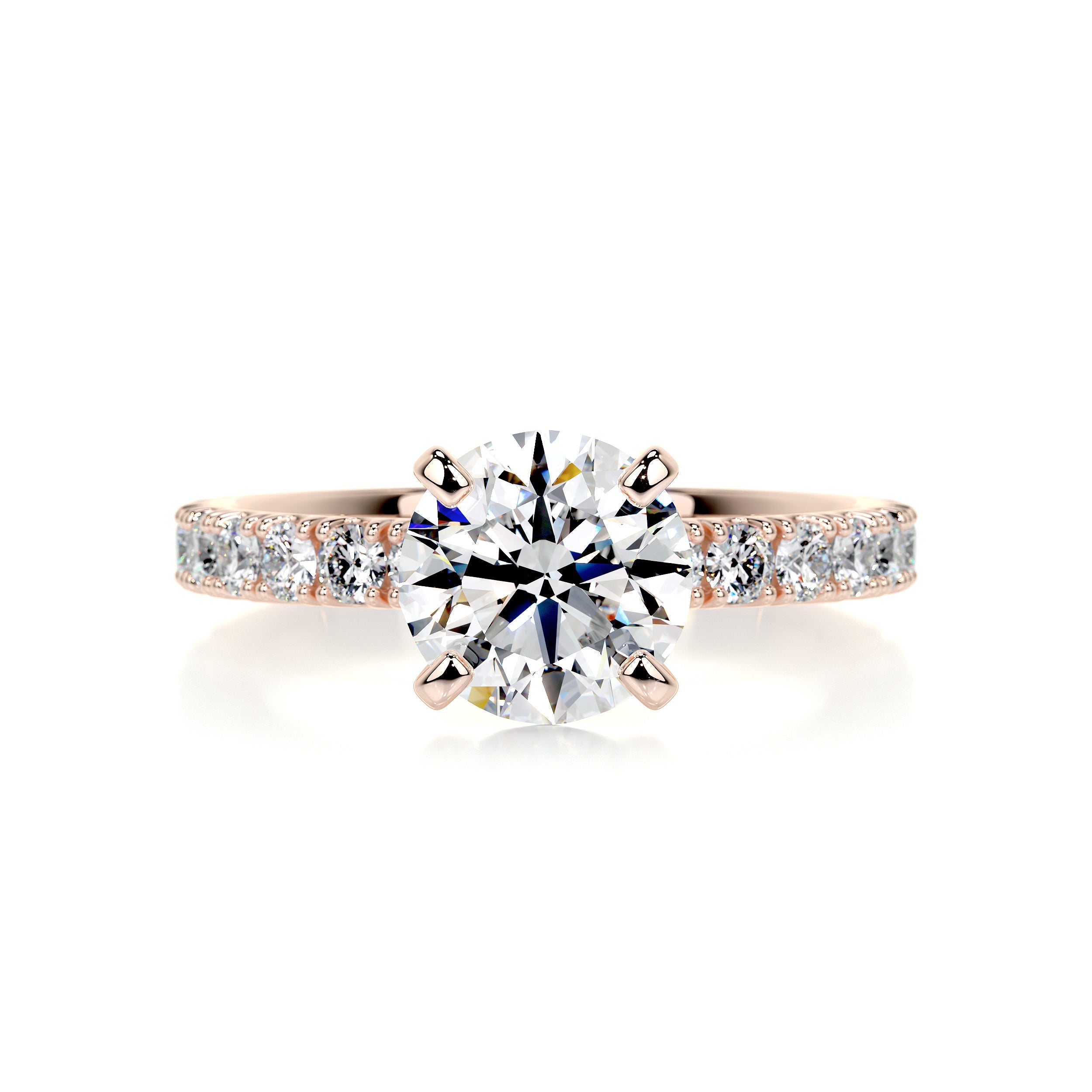 Alison Diamond Engagement Ring -14K Rose Gold - Main Stone 2.02 Carat