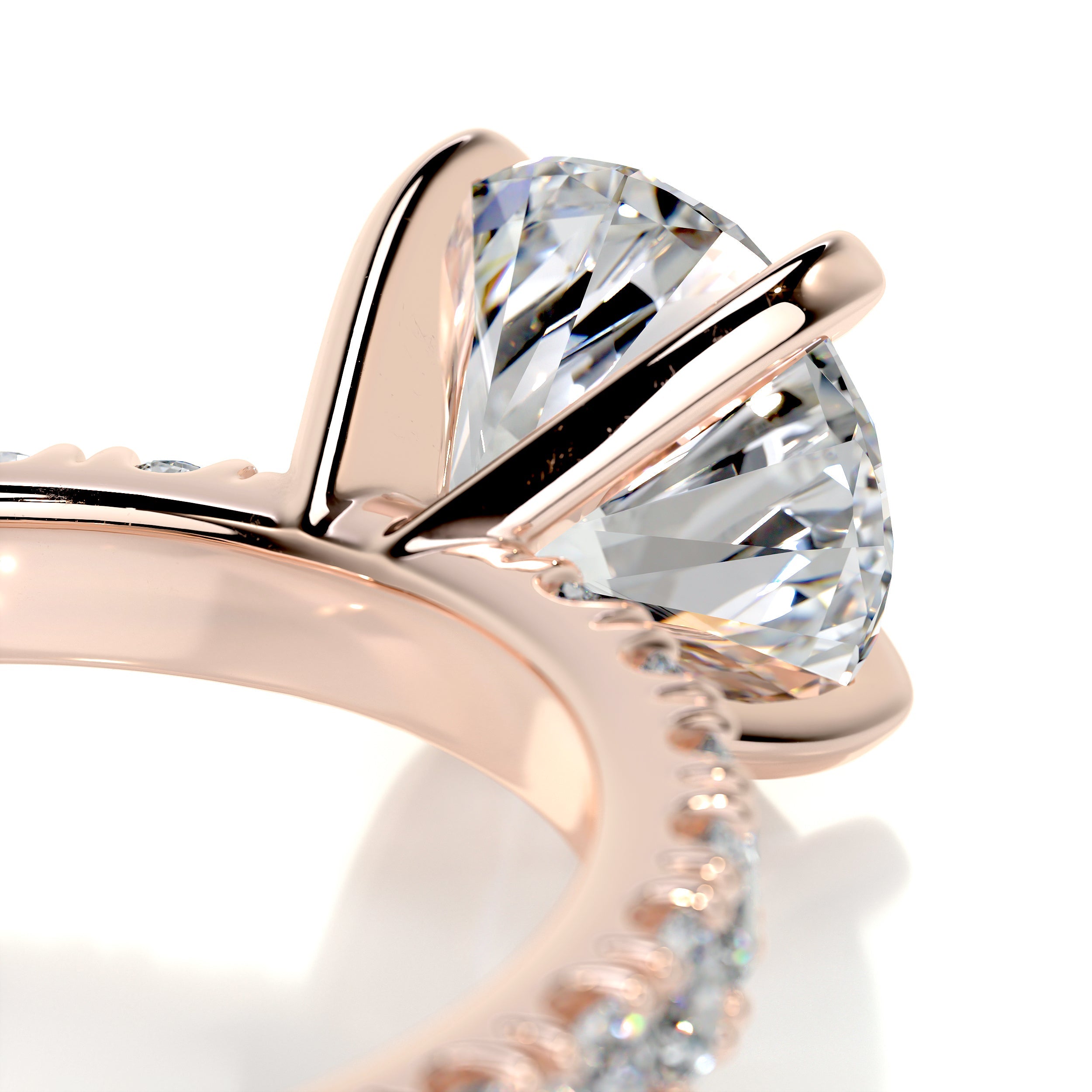Alison Diamond Engagement Ring -14K Rose Gold - Main Stone 2.02 Carat