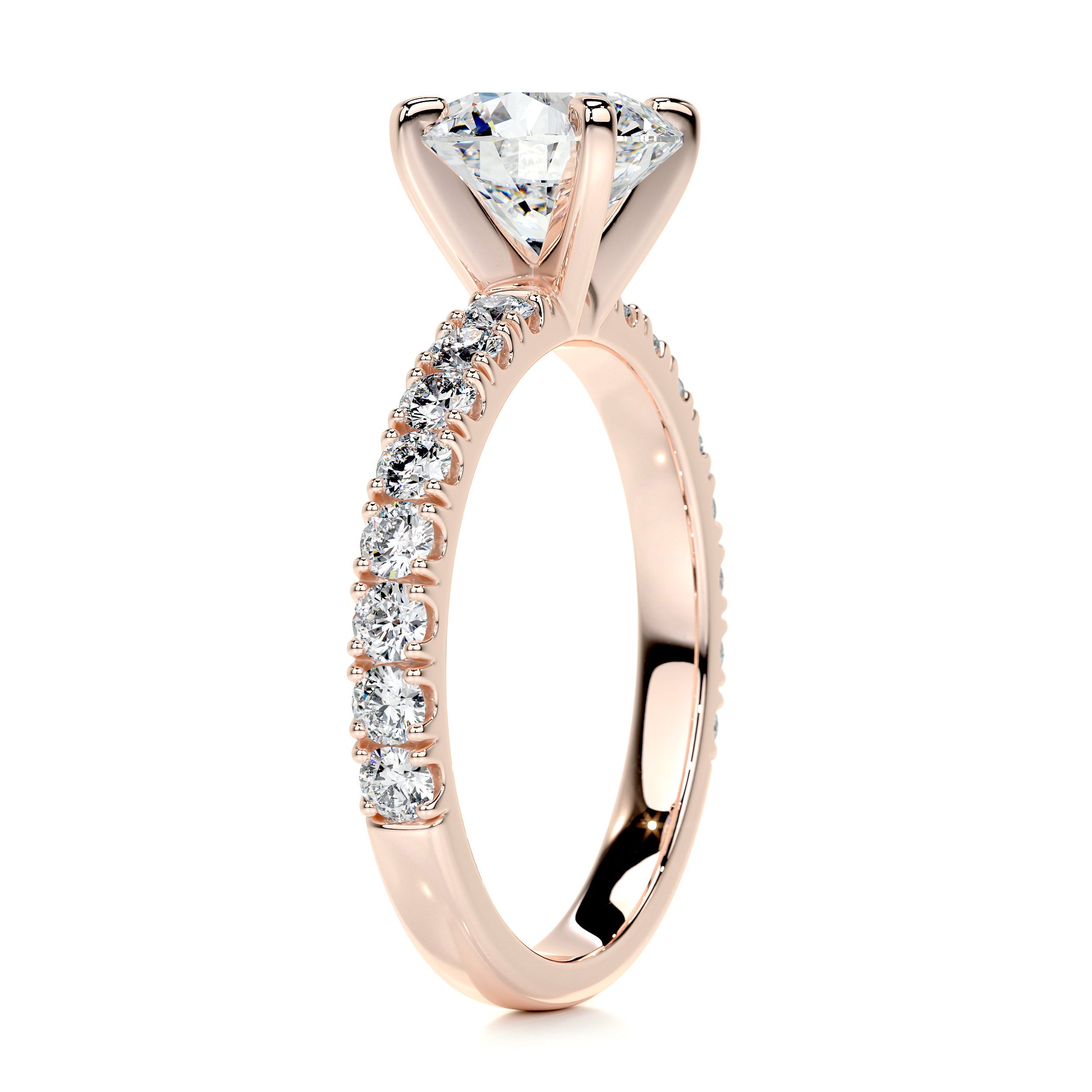 Alison Diamond Engagement Ring -14K Rose Gold - Main Stone 2.02 Carat