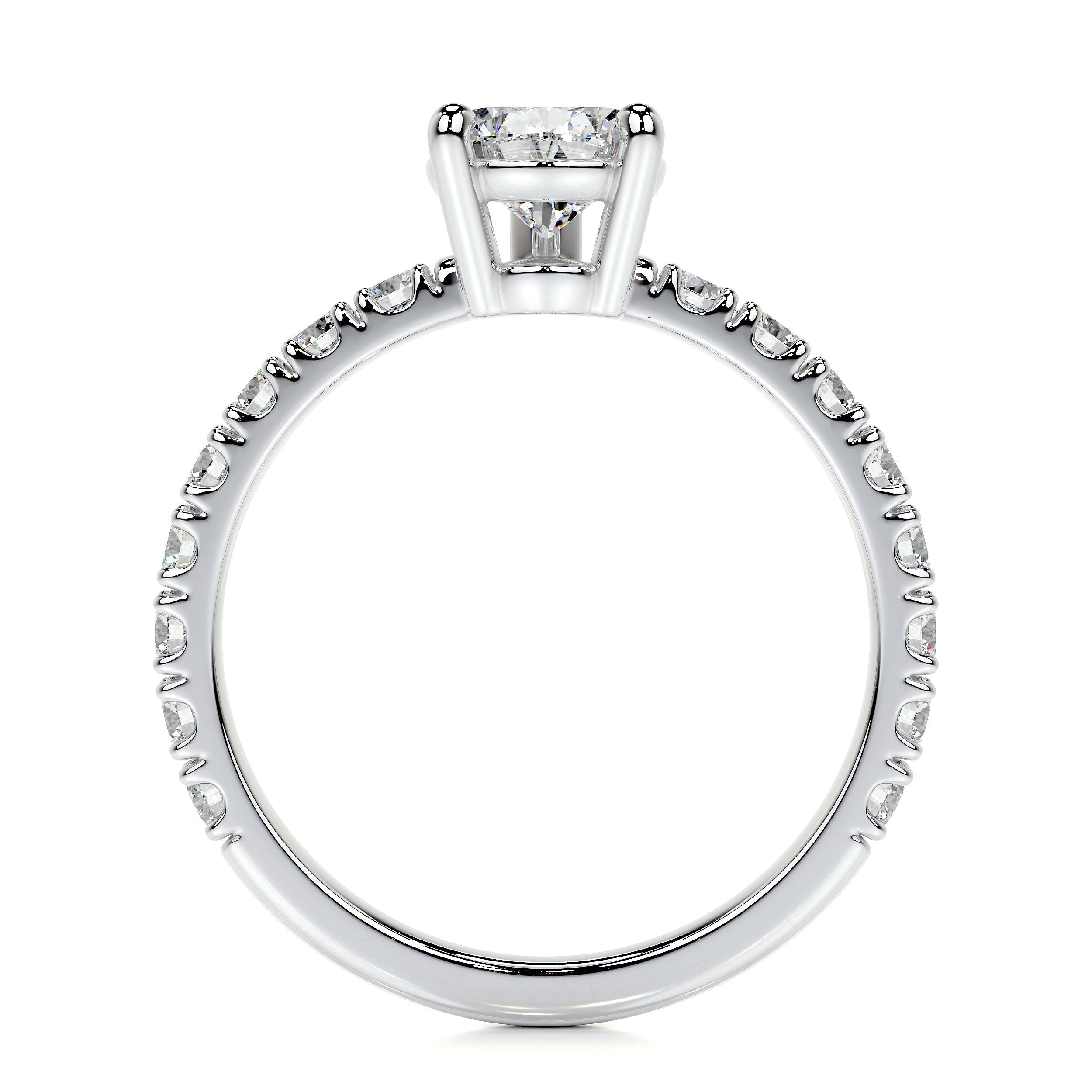 Hailey Lab Grown Diamond Ring   (2 Carat) -14K White Gold