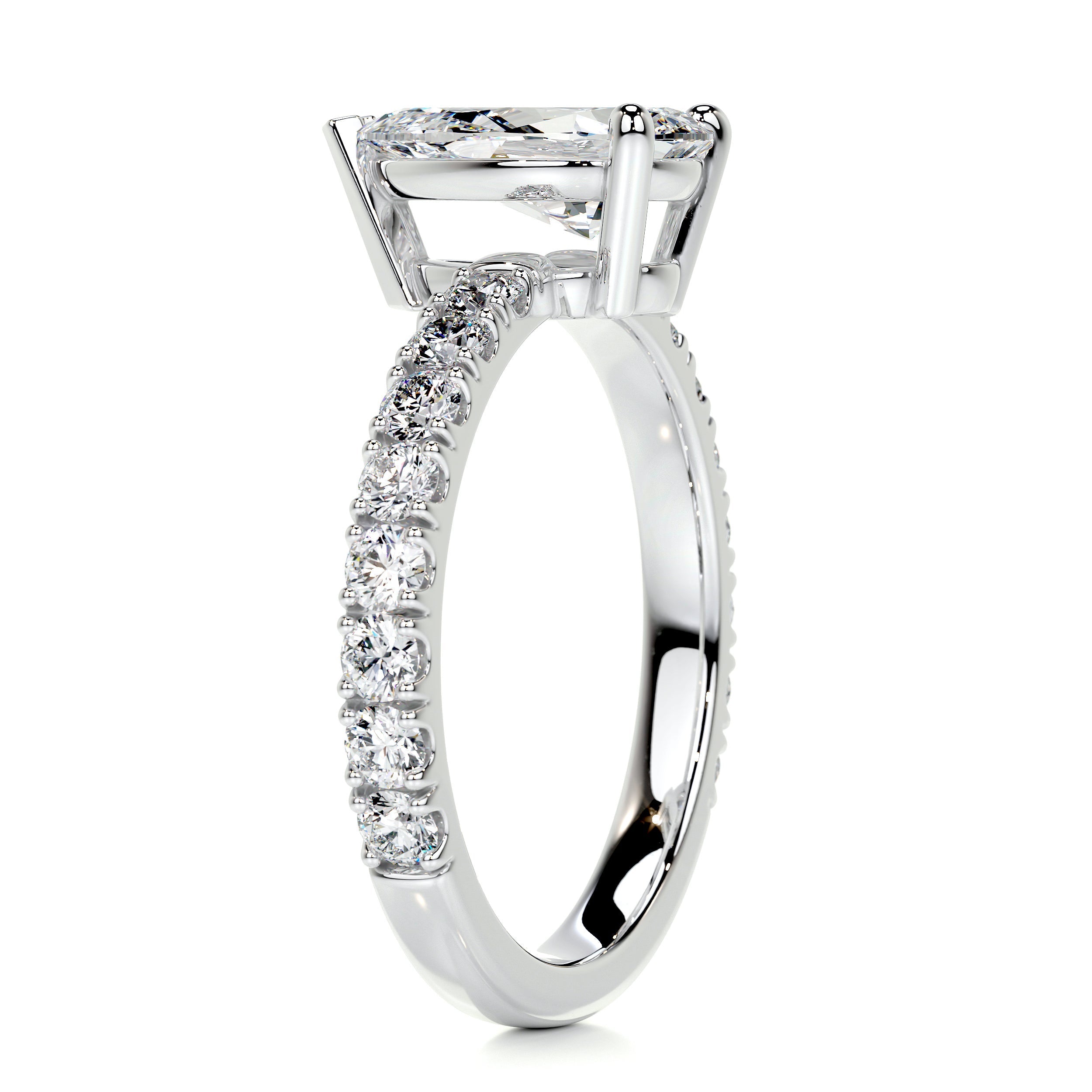 Hailey Diamond Engagement Ring -18K White Gold (RTS)