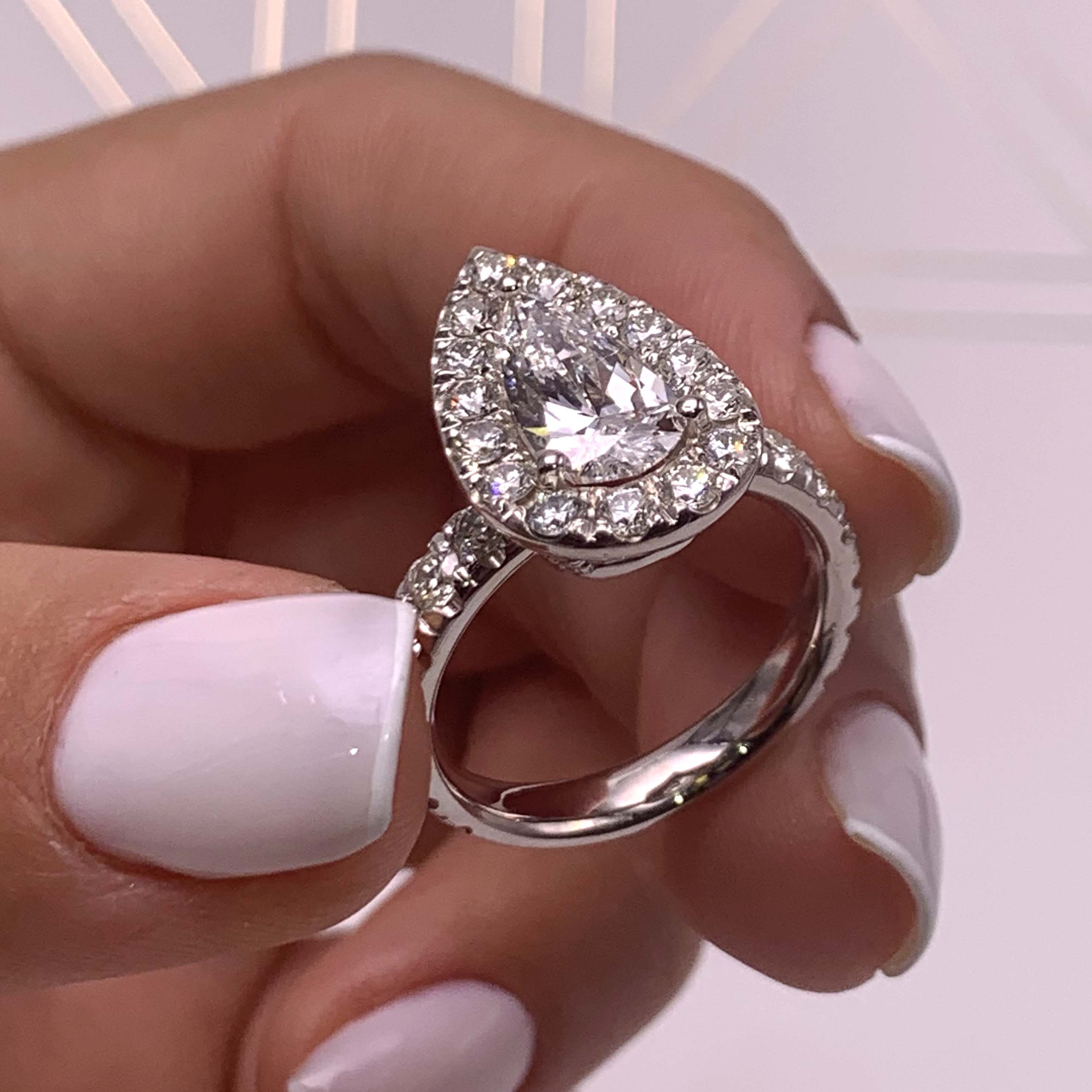 Maya Diamond Engagement Ring   (4 Carat) -14K White Gold (RTS)