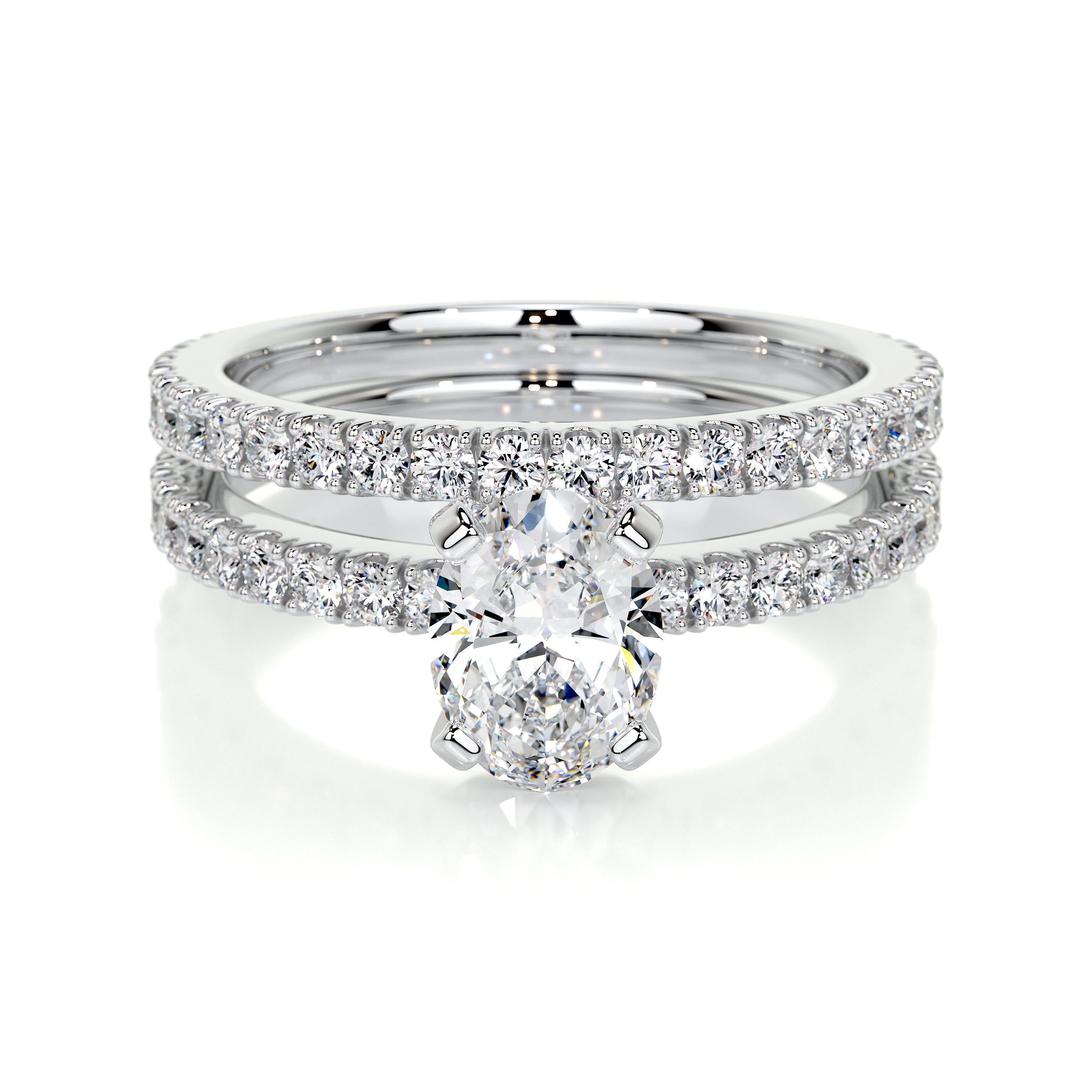 Stephanie Lab Grown Diamond Bridal Set -14K White Gold (RTS)