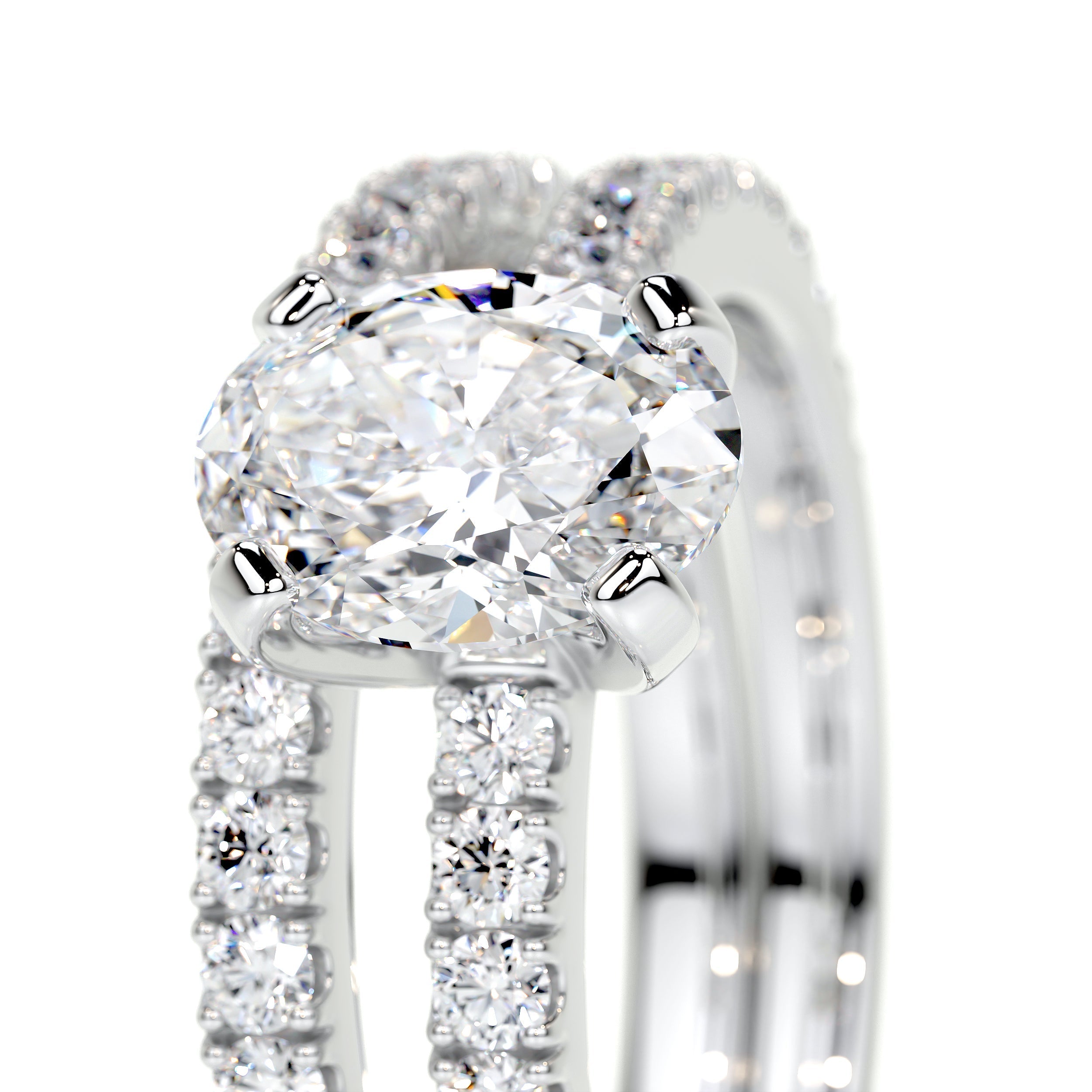 Stephanie Lab Grown Diamond Bridal Set -14K White Gold (RTS)