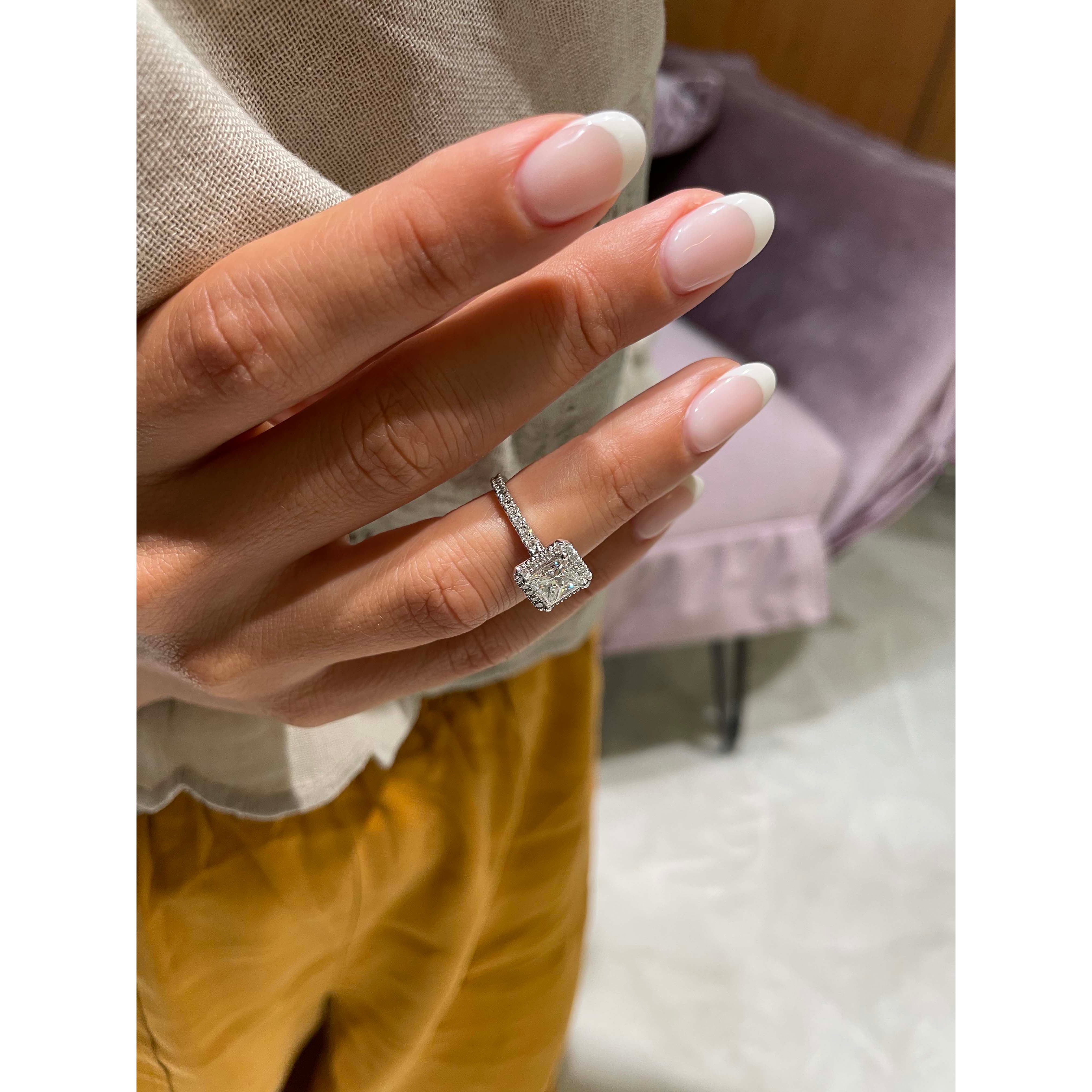 Selena Diamond Engagement Ring   (1.5 Carat) -14K White Gold (RTS)