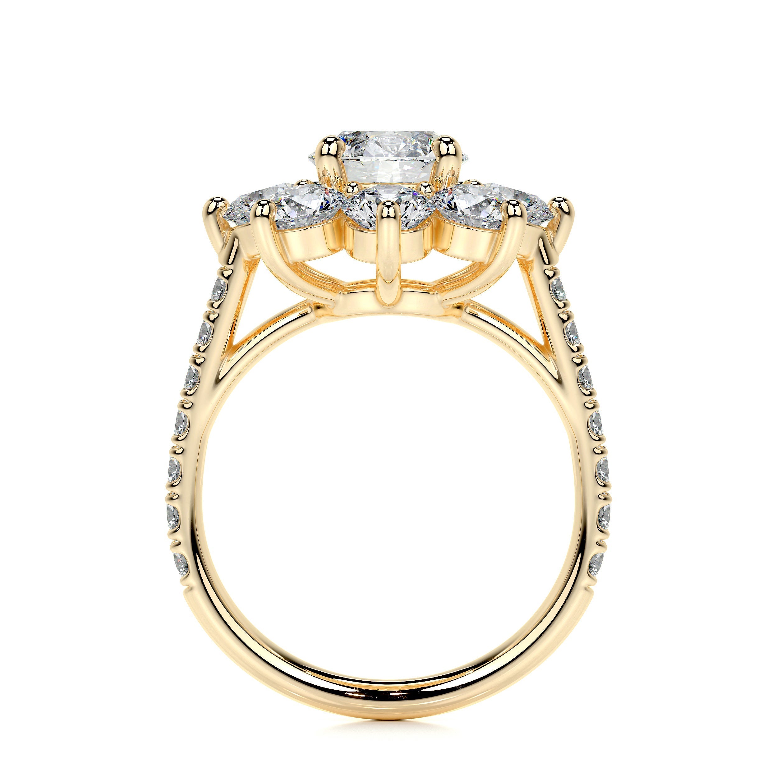 La Fleur Lab Grown Diamond Ring   (2.5 Carat) -18K Yellow Gold