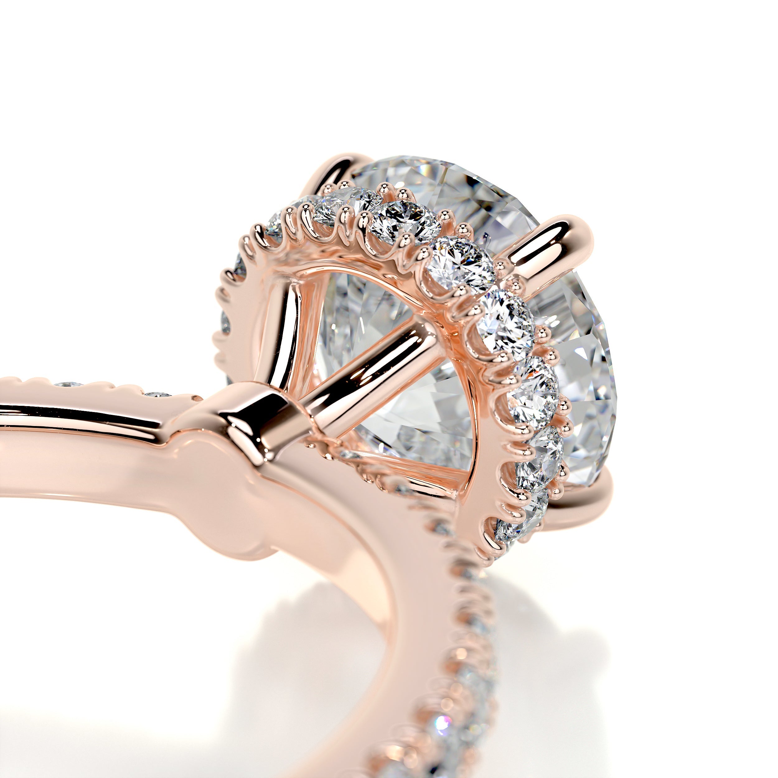 Vivienne Diamond Engagement Ring -14K Rose Gold - Main Stone 2.02 Carat