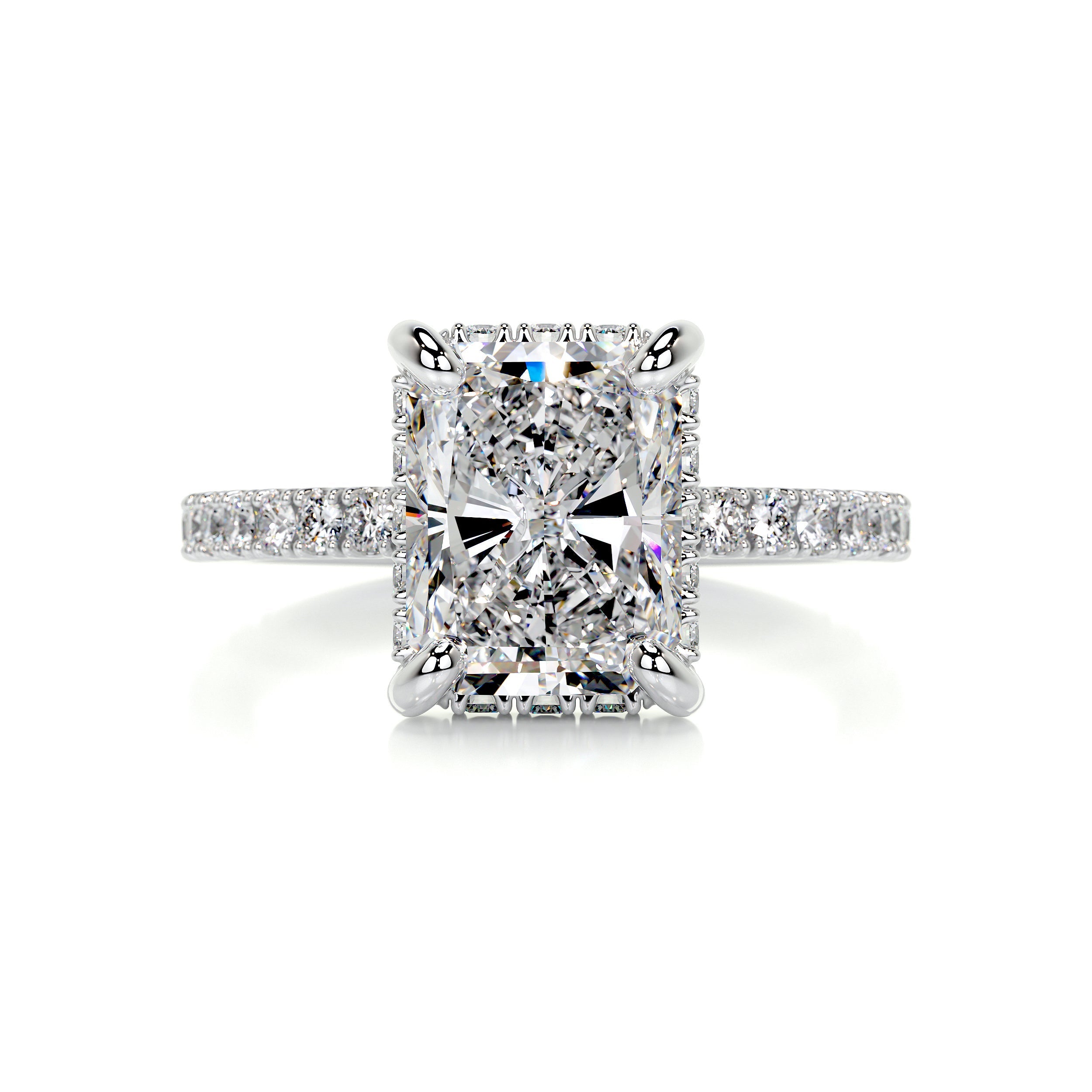 Luna Diamond Engagement Ring - 14K White Gold