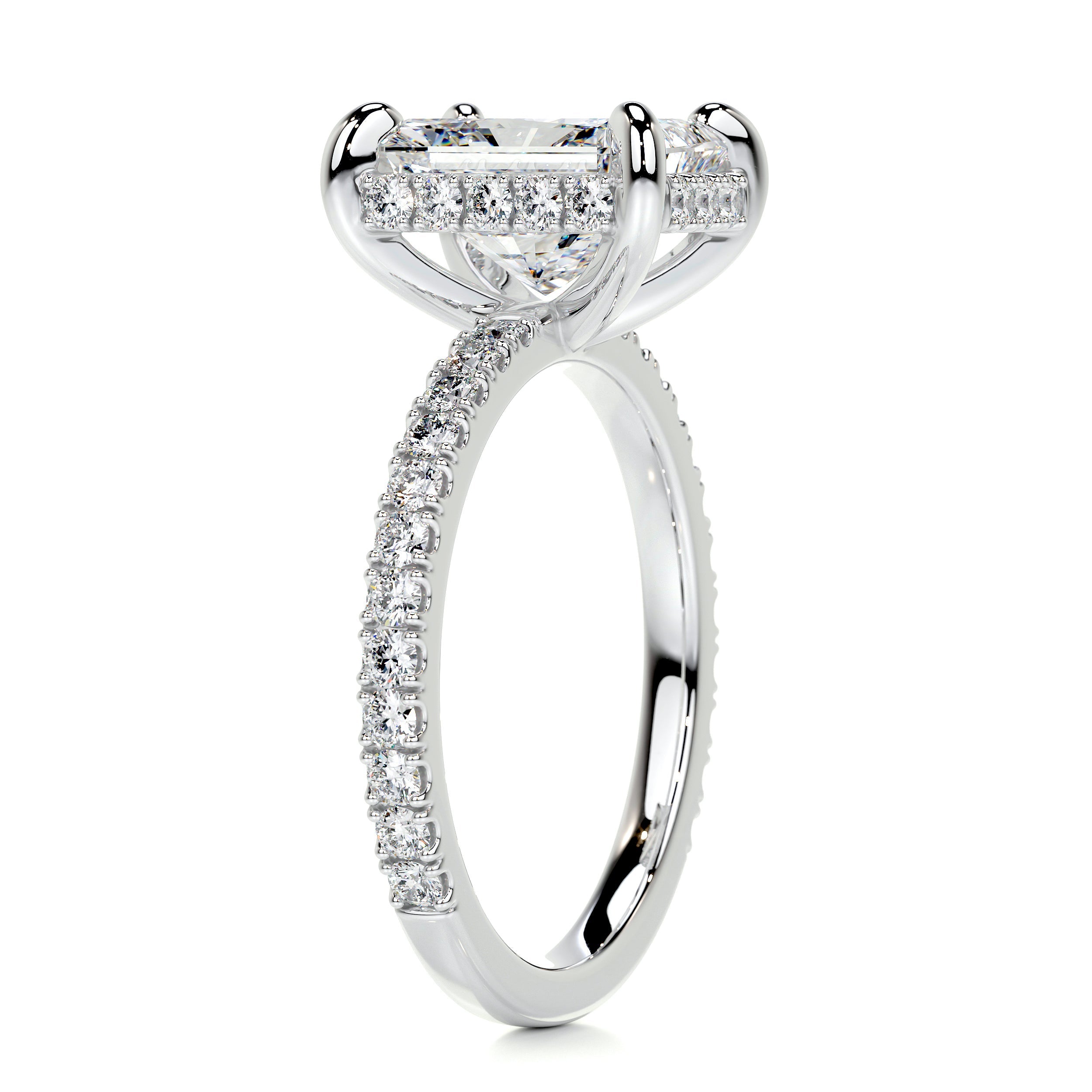 Luna Diamond Engagement Ring - 18K White Gold