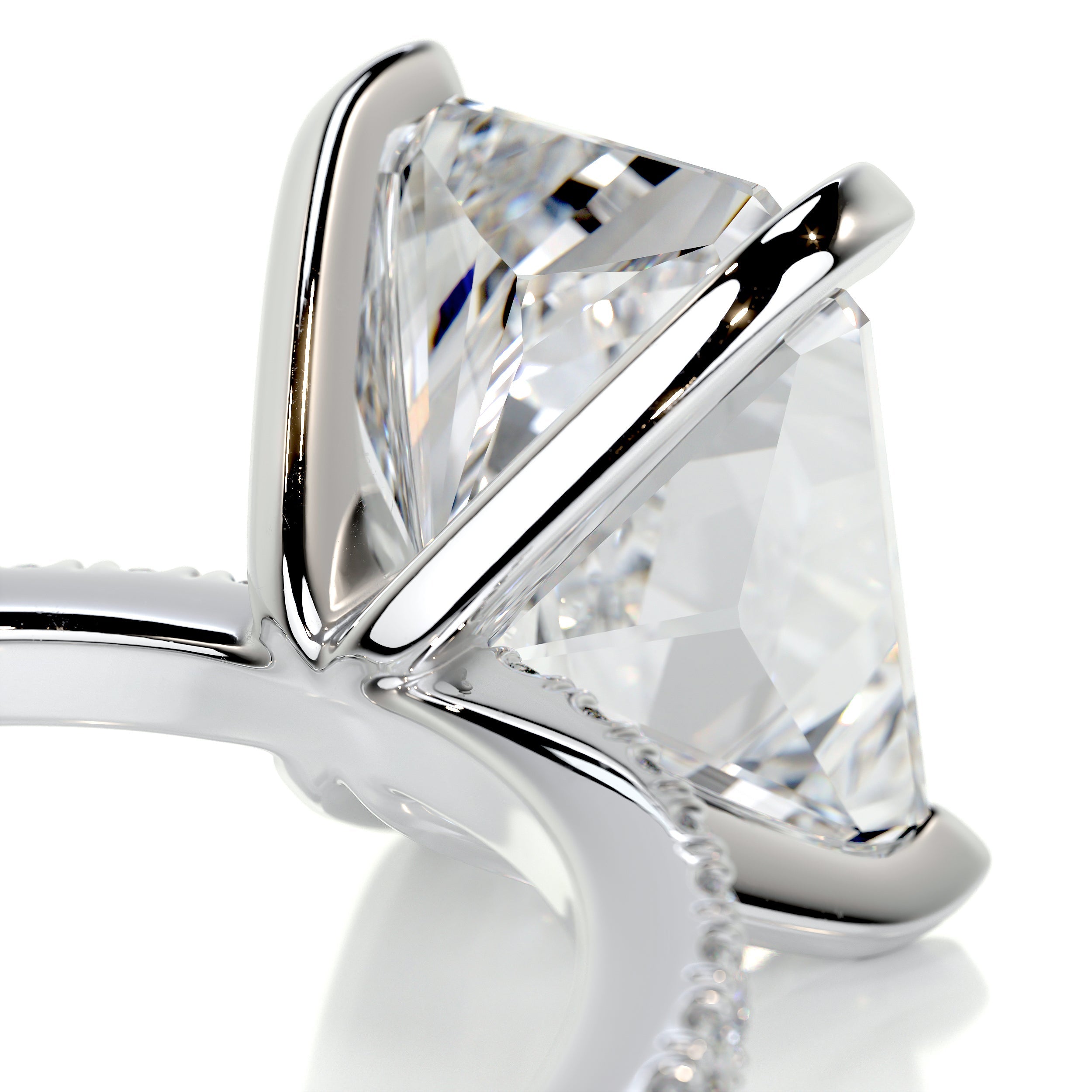 Audrey Moissanite And Diamonds Ring - 18K White Gold (RTS)