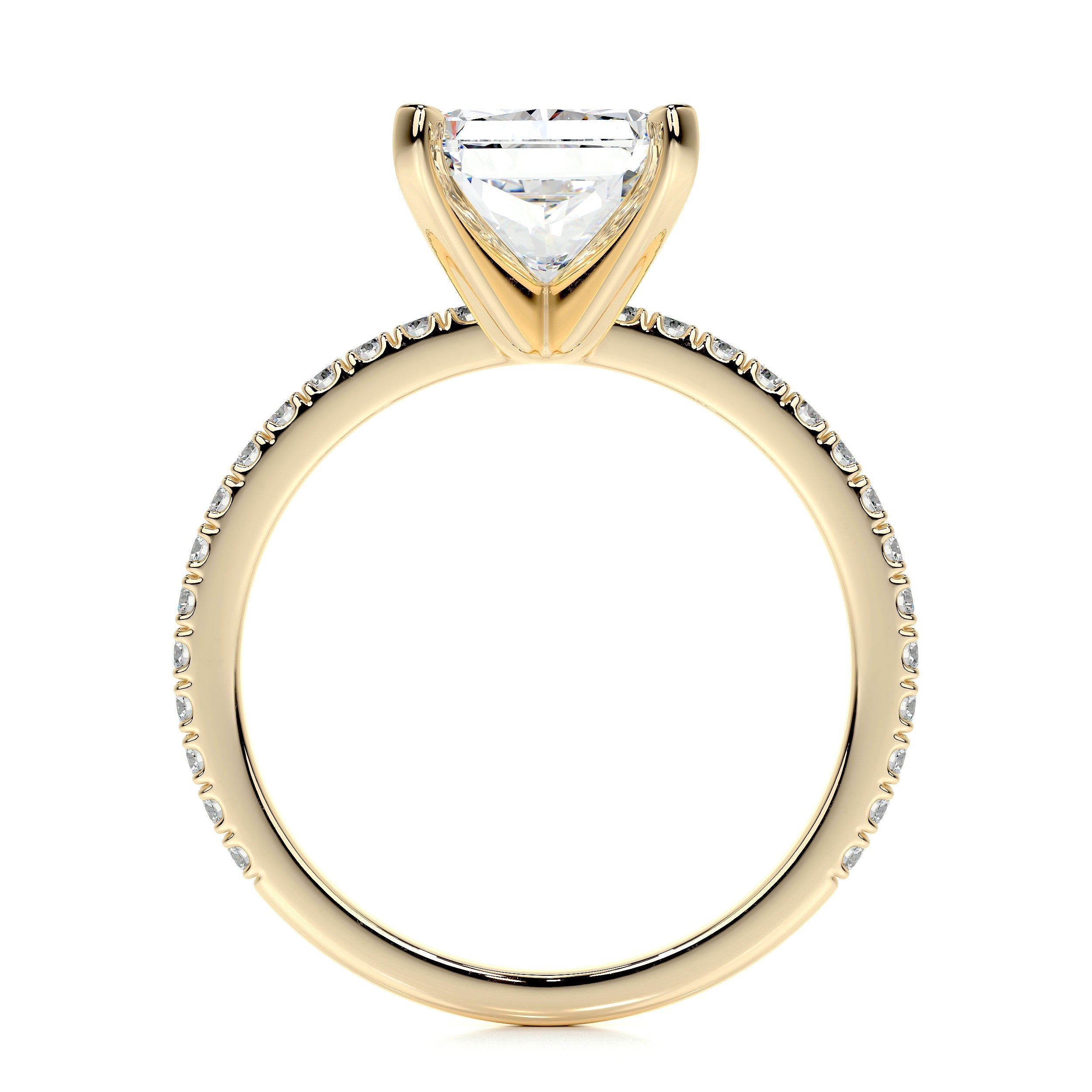 Audrey Lab Grown Diamond Ring   (3.5 Carat) -18K Yellow Gold