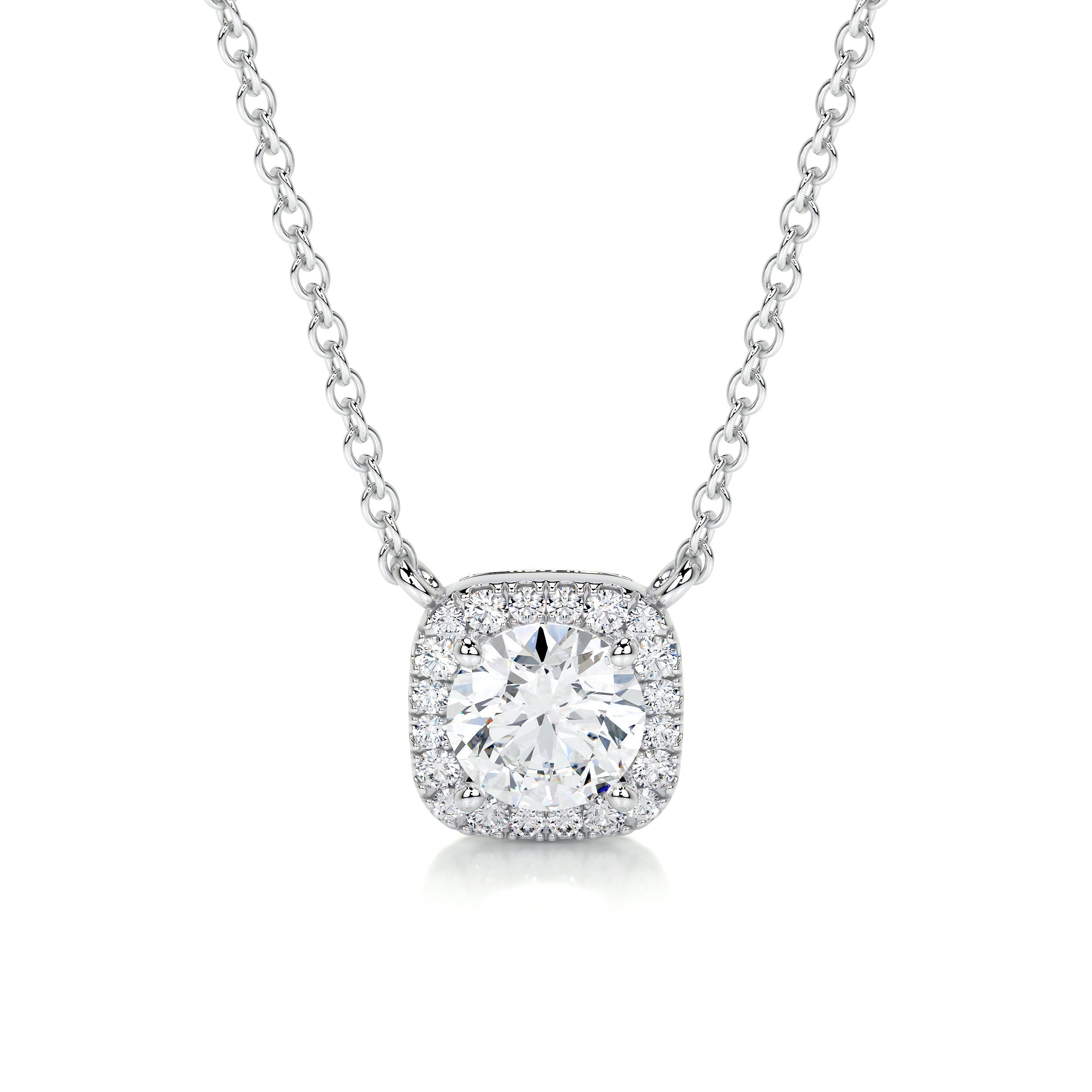 Petit Claudia Lab Grown Diamond Pendant -18K White Gold