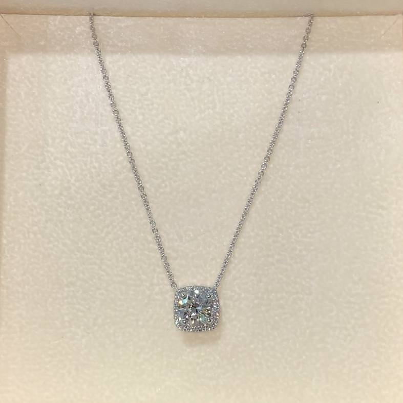 Petit Claudia Lab Grown Diamond Pendant -14K White Gold