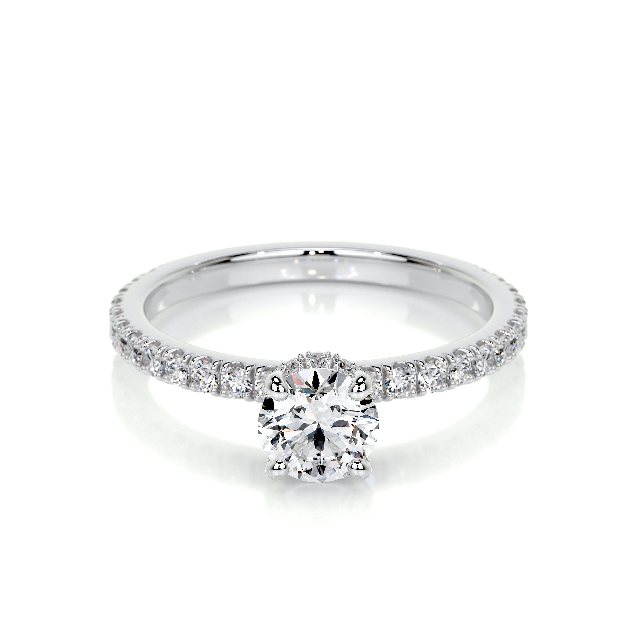 Vivienne Moissanite And Diamonds Ring - 14K White Gold (RTS)